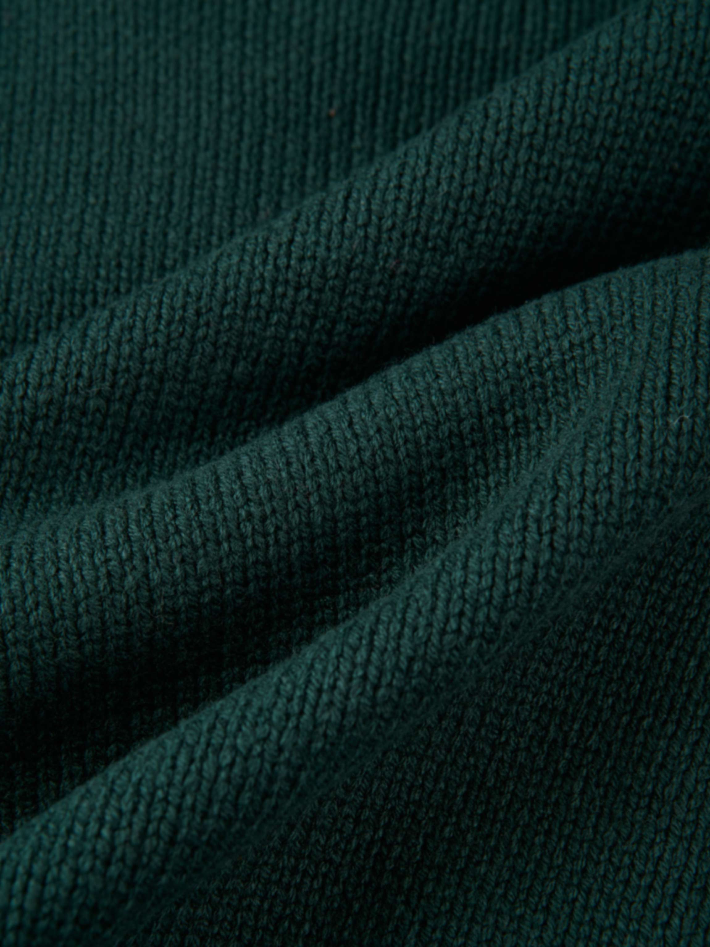 Front Cable Crop Turtleneck Sweater - Green