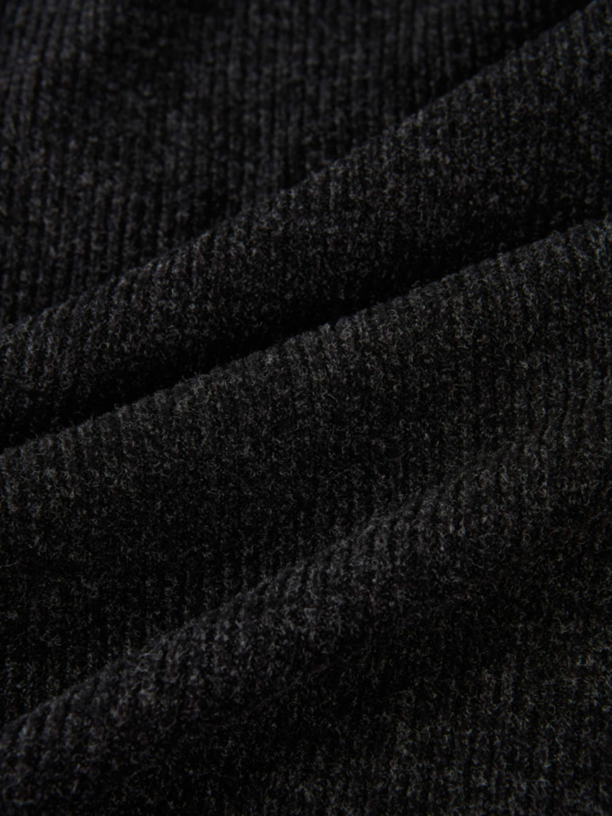 Soft Ribbed Shirtdress - Charcoal Grey