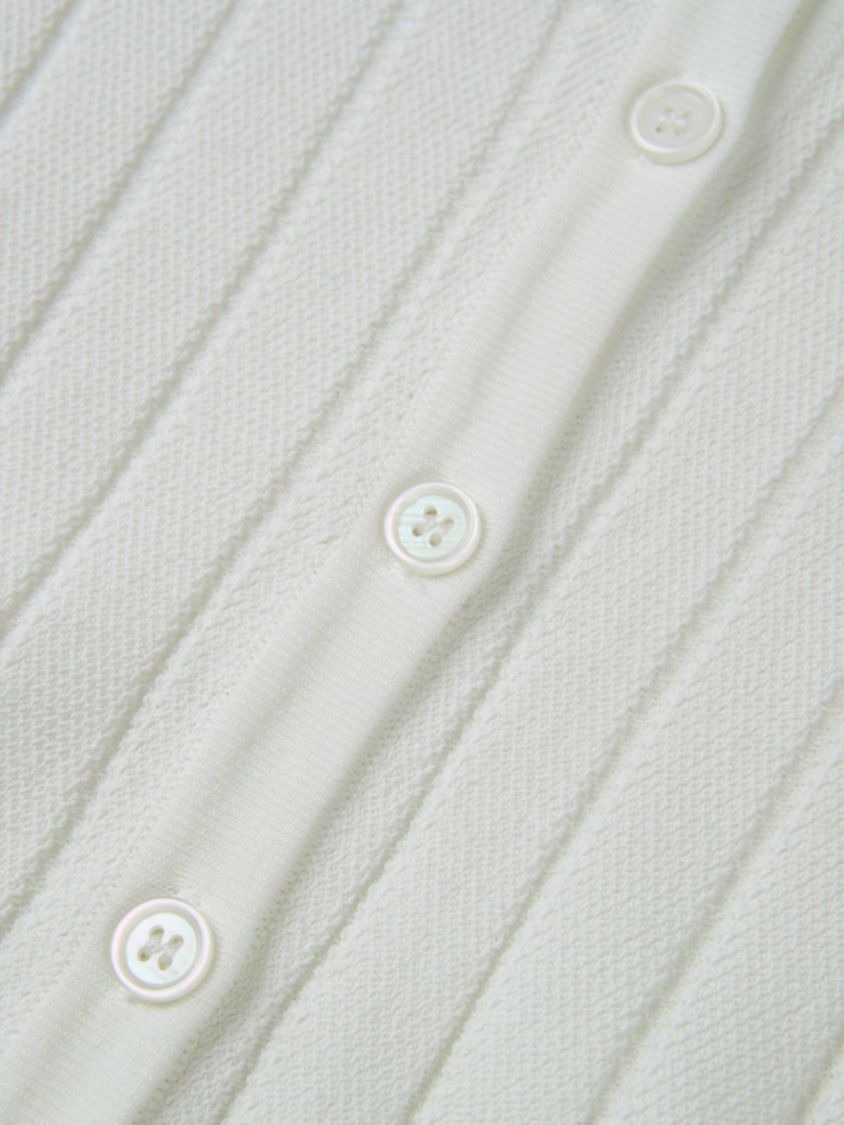 Silk Knit Ribbed Cardigan 17"- Cream