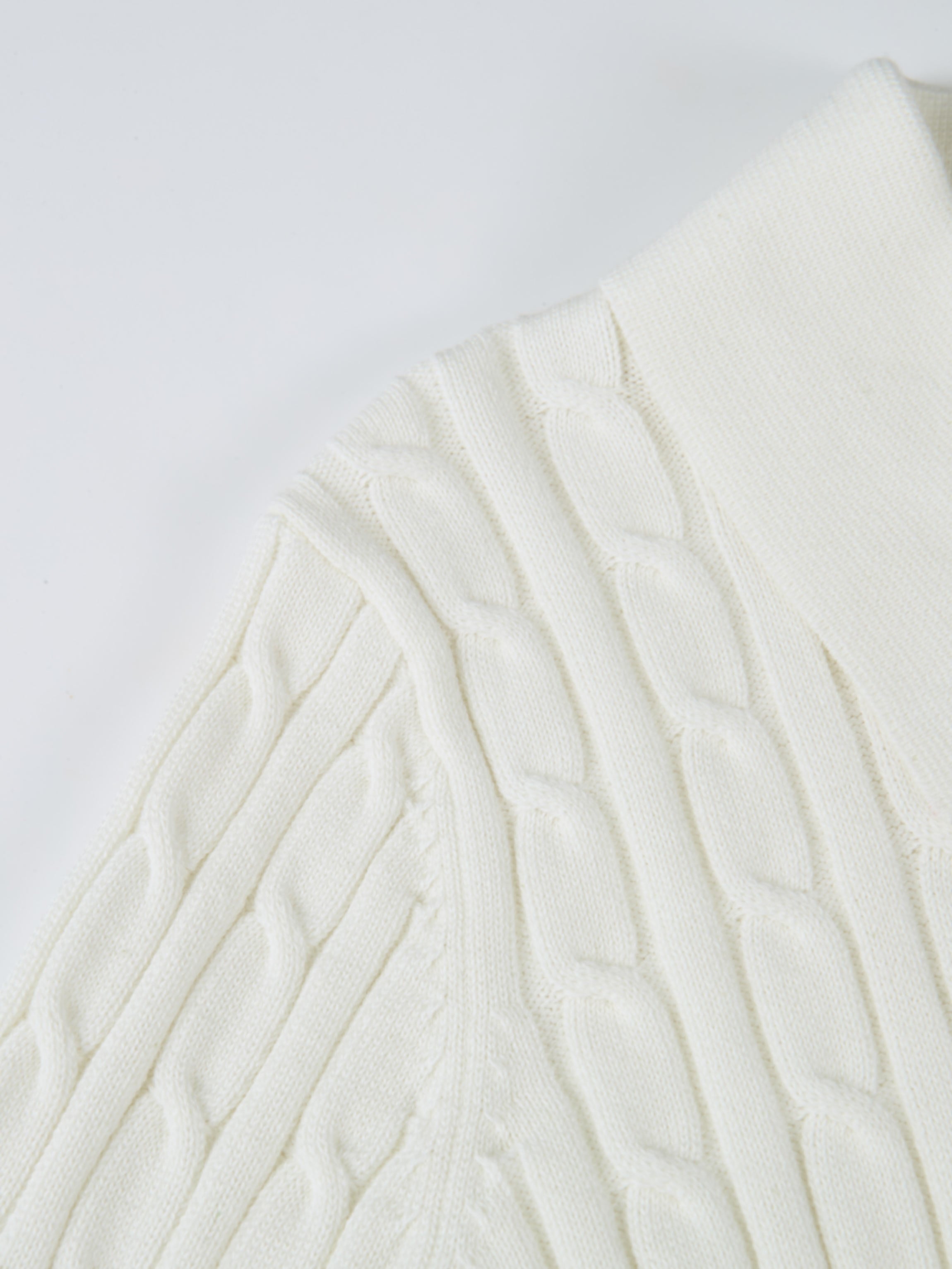 Collared Cable Sweater - Cream