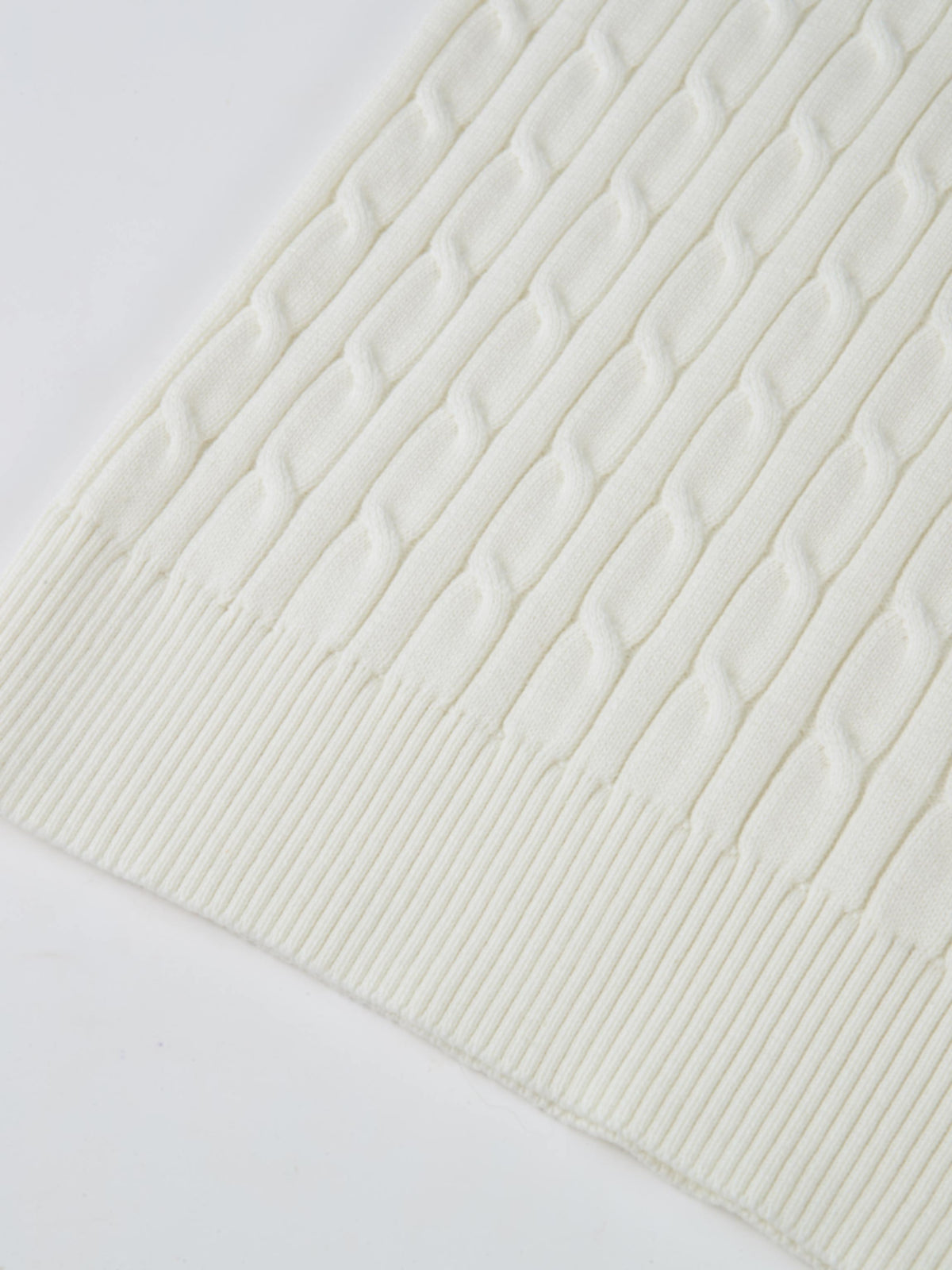 Collared Cable Sweater - Cream