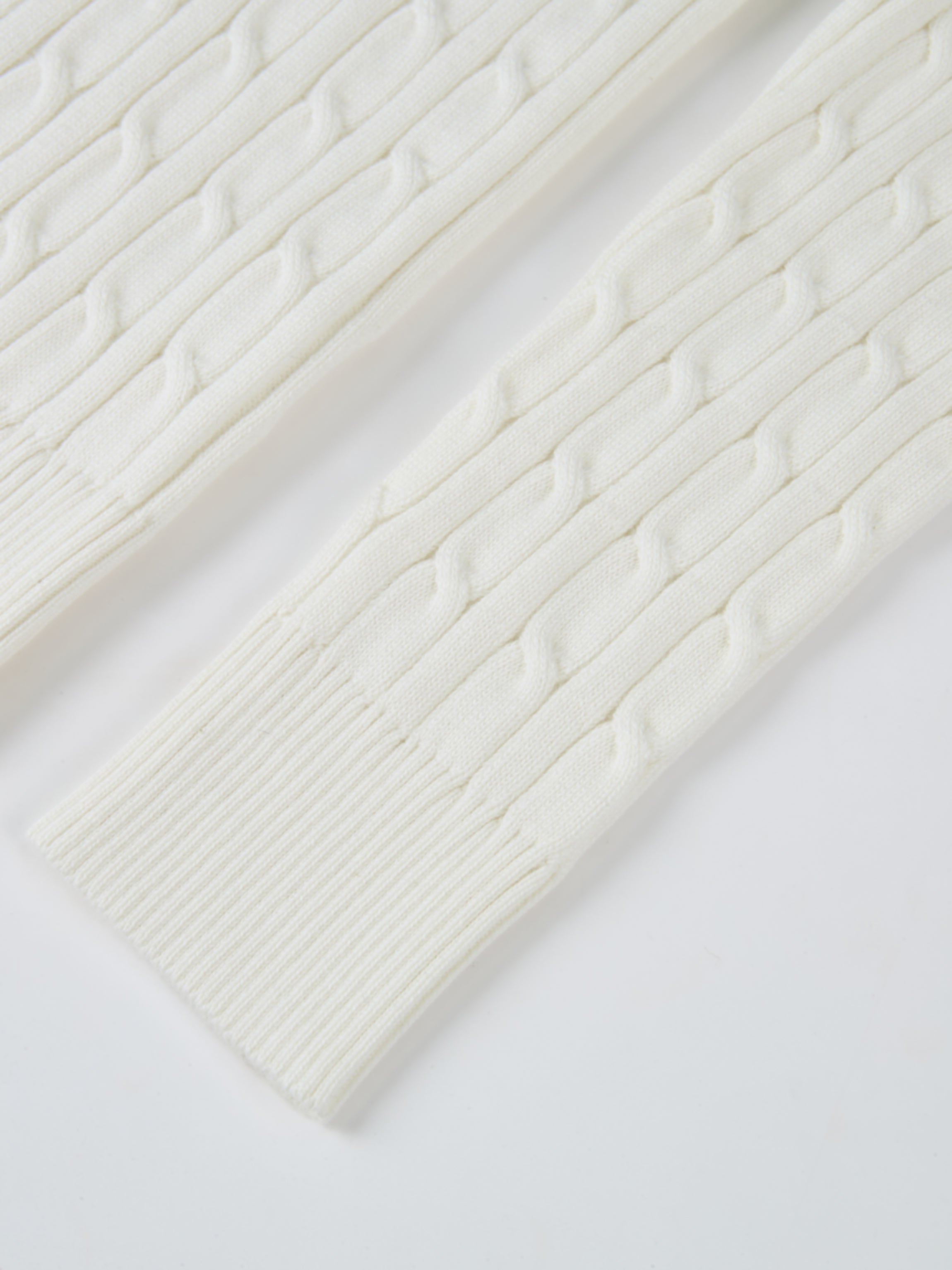 Collared Cable Sweater - Cream