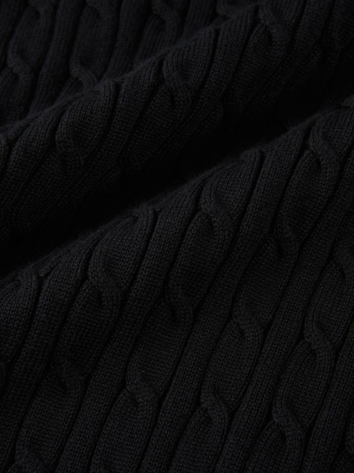 Collared Cable Sweater - Black