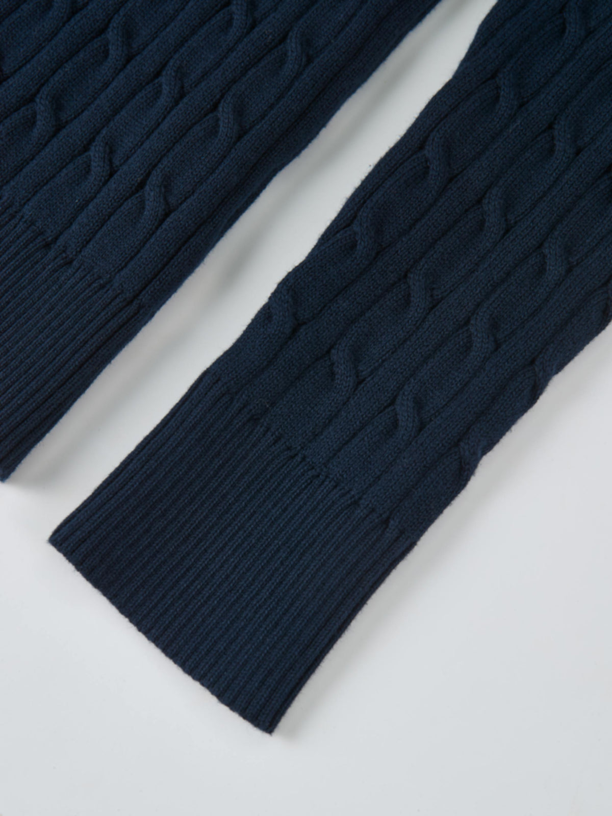 Collared Cable Sweater - Navy