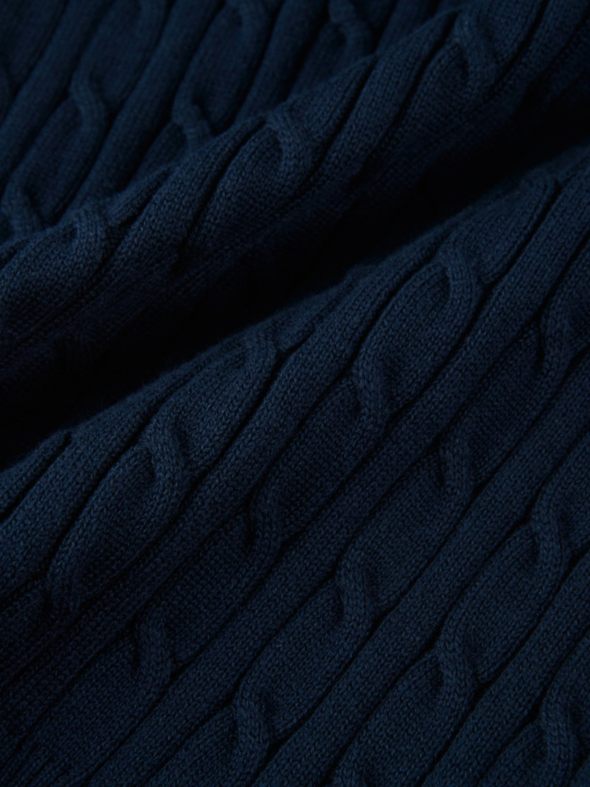 Collared Cable Sweater - Navy
