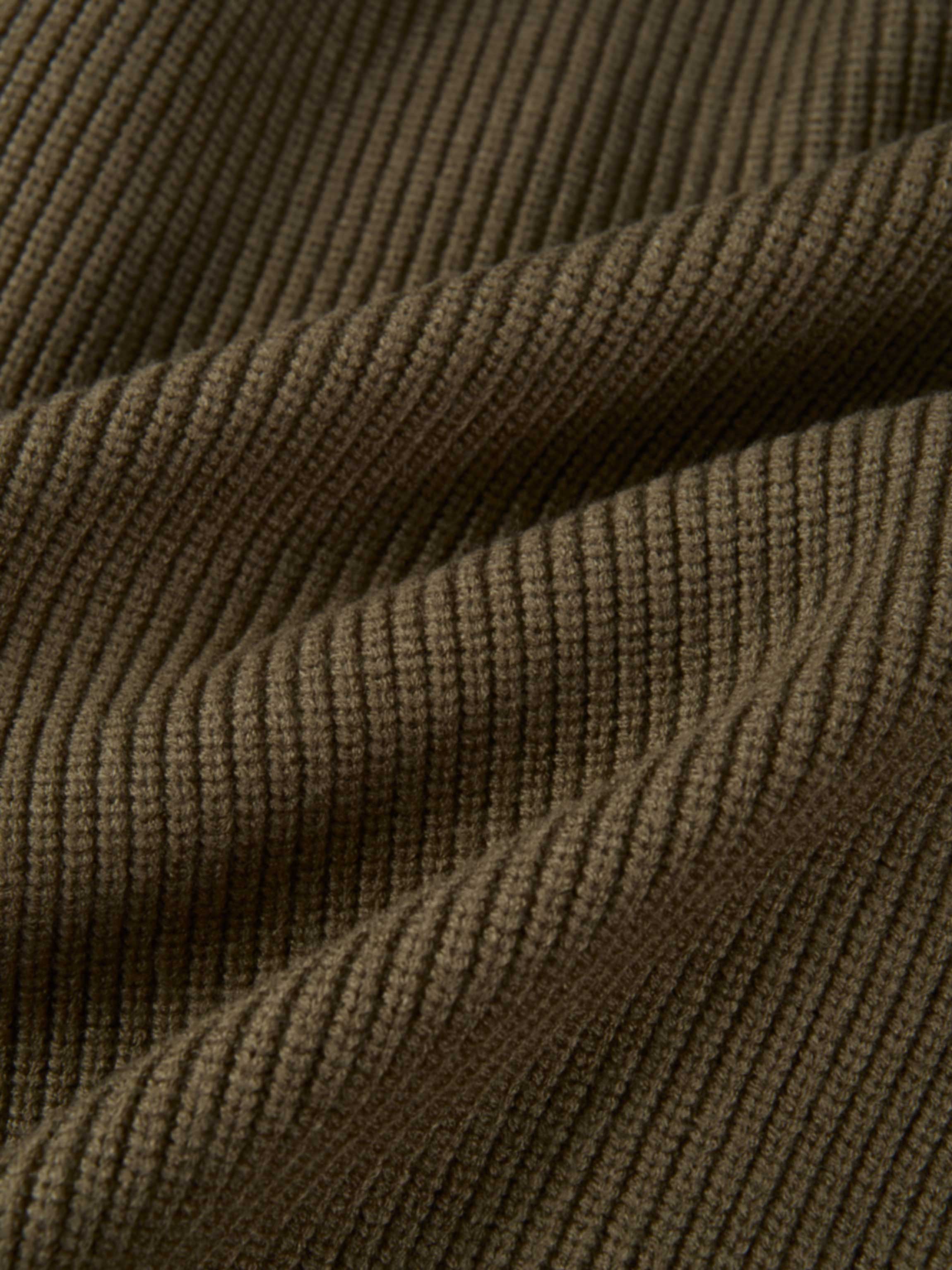 Boxy Crew Neck Button Down Cardigan - Olive