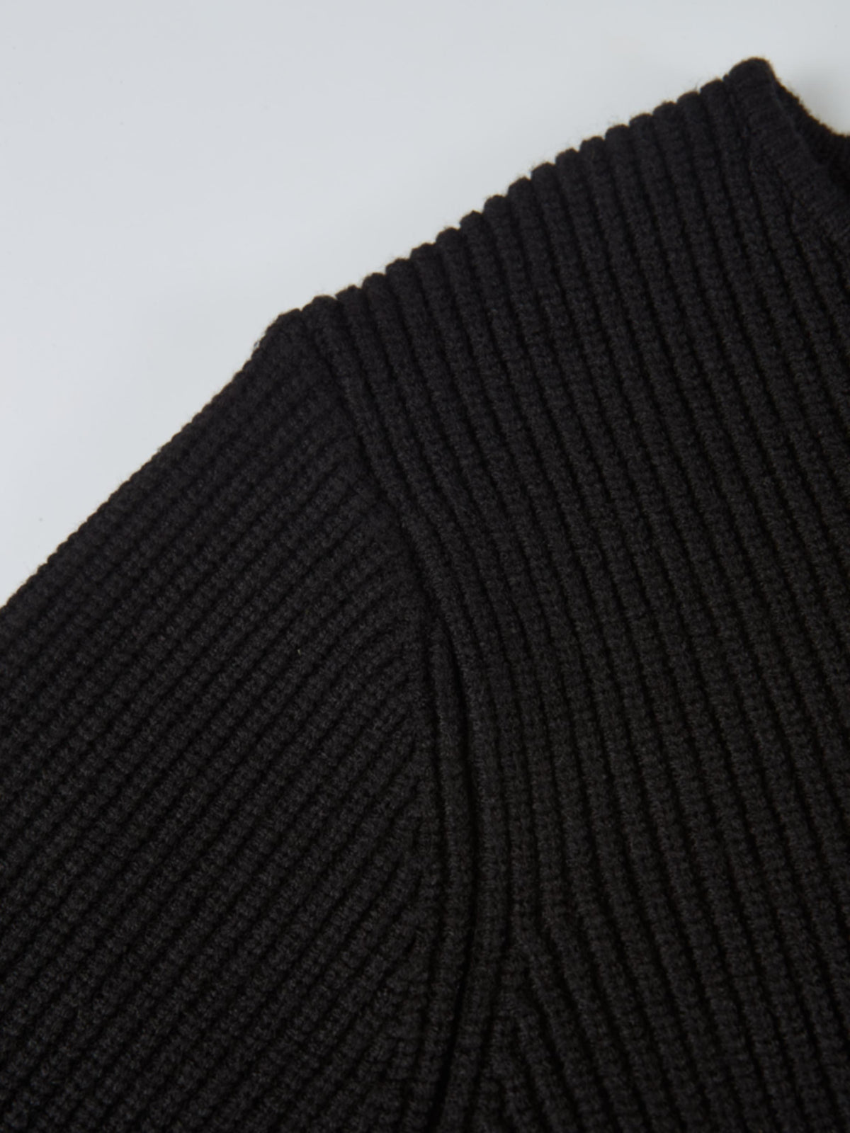 Boxy Crew Neck Button Down Cardigan - Black