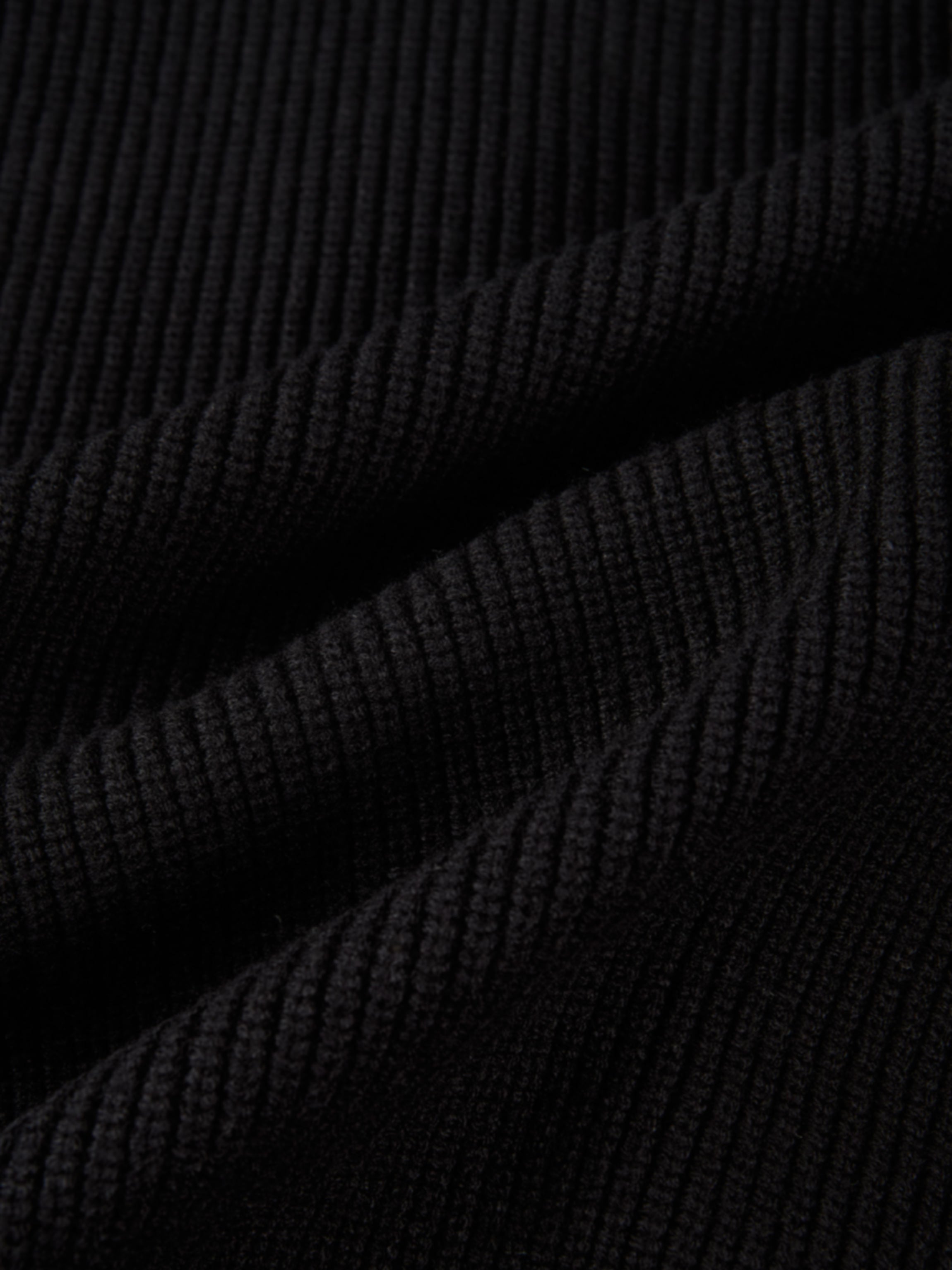 Boxy Crew Neck Button Down Cardigan - Black
