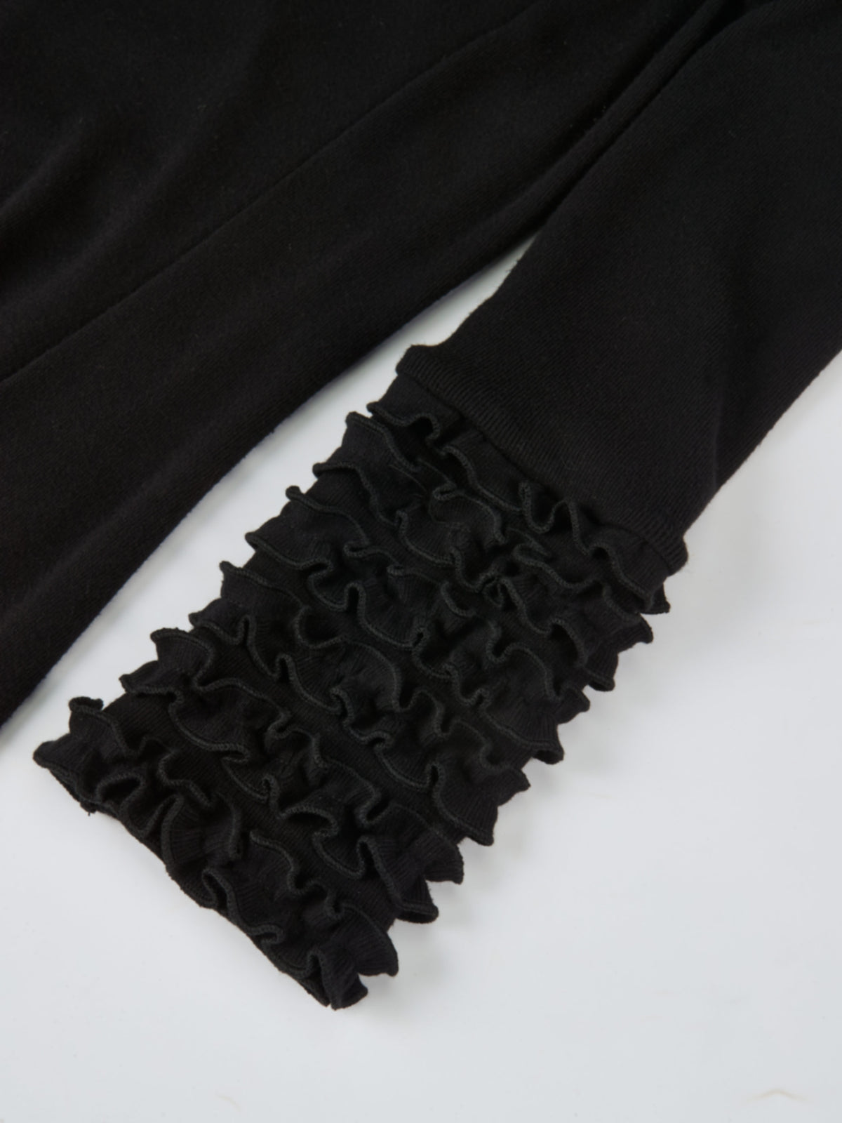 Sleeve Detail Princess Style Knit Dress - Black