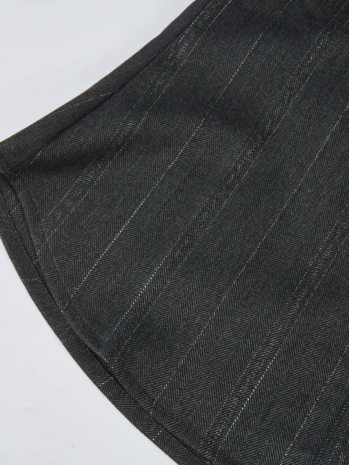 Chain Collar Blouse - Grey Pinstripe