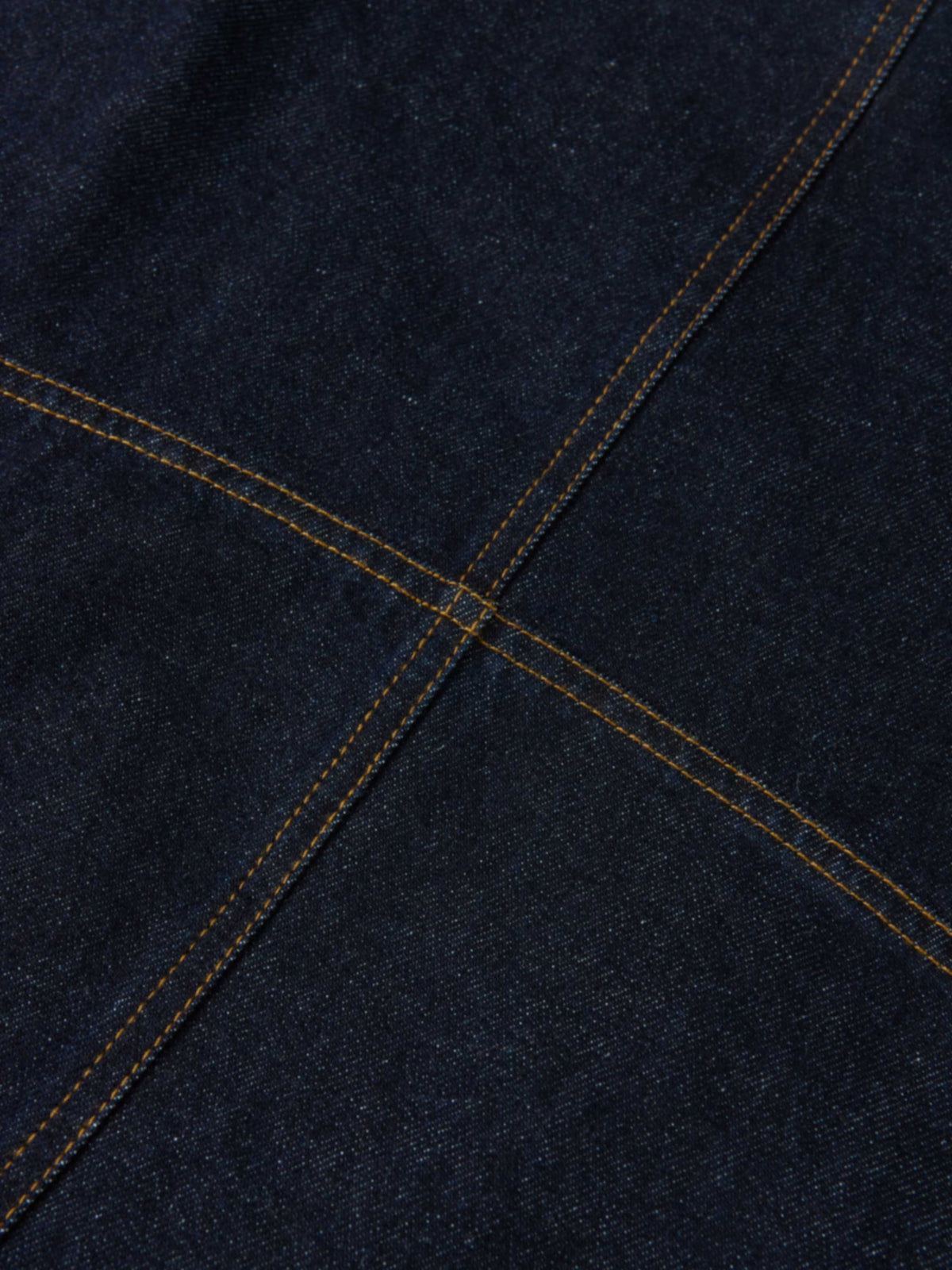 Curved Yoke Aline Denim Skirt - Blue