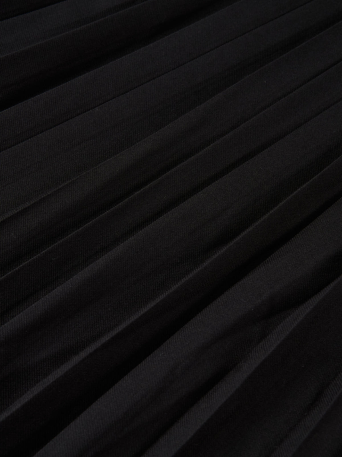 Stitched Pocket Yoke Pleat Skirt - Black