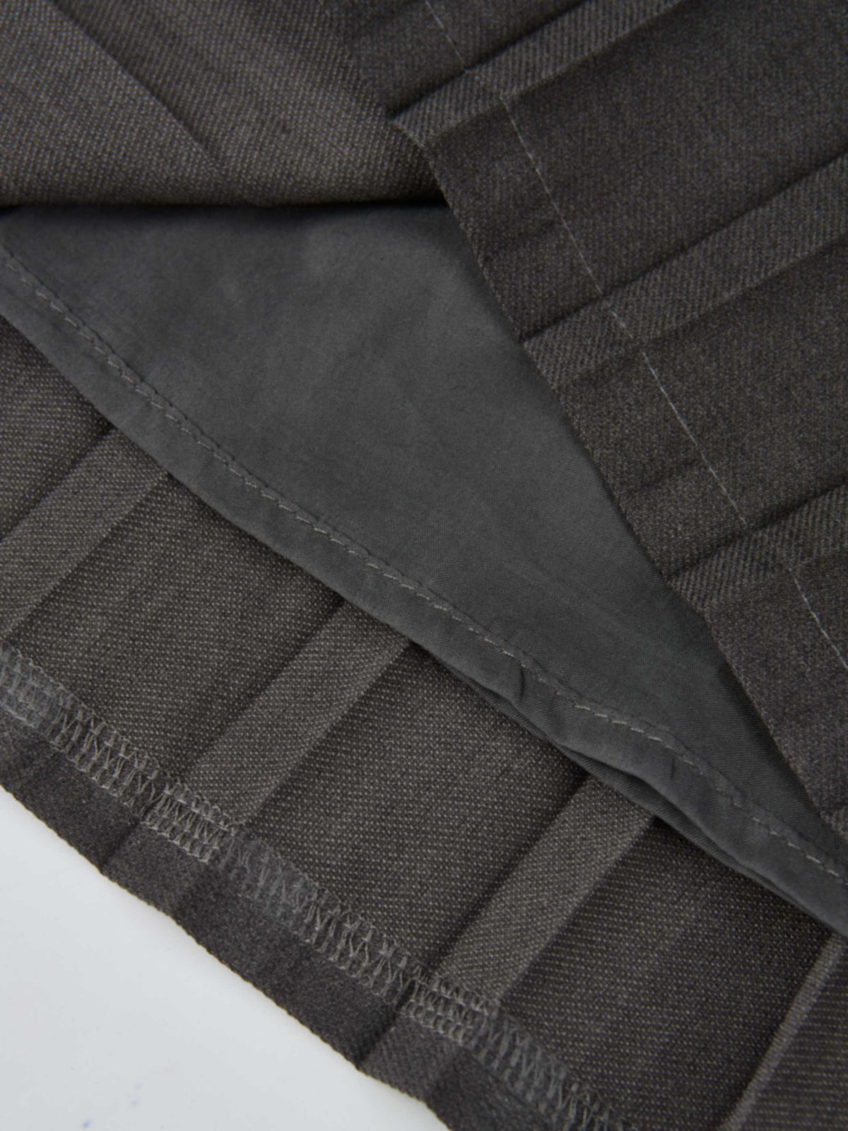 Stitched Pocket Yoke Pleat Skirt - Heathered Grey