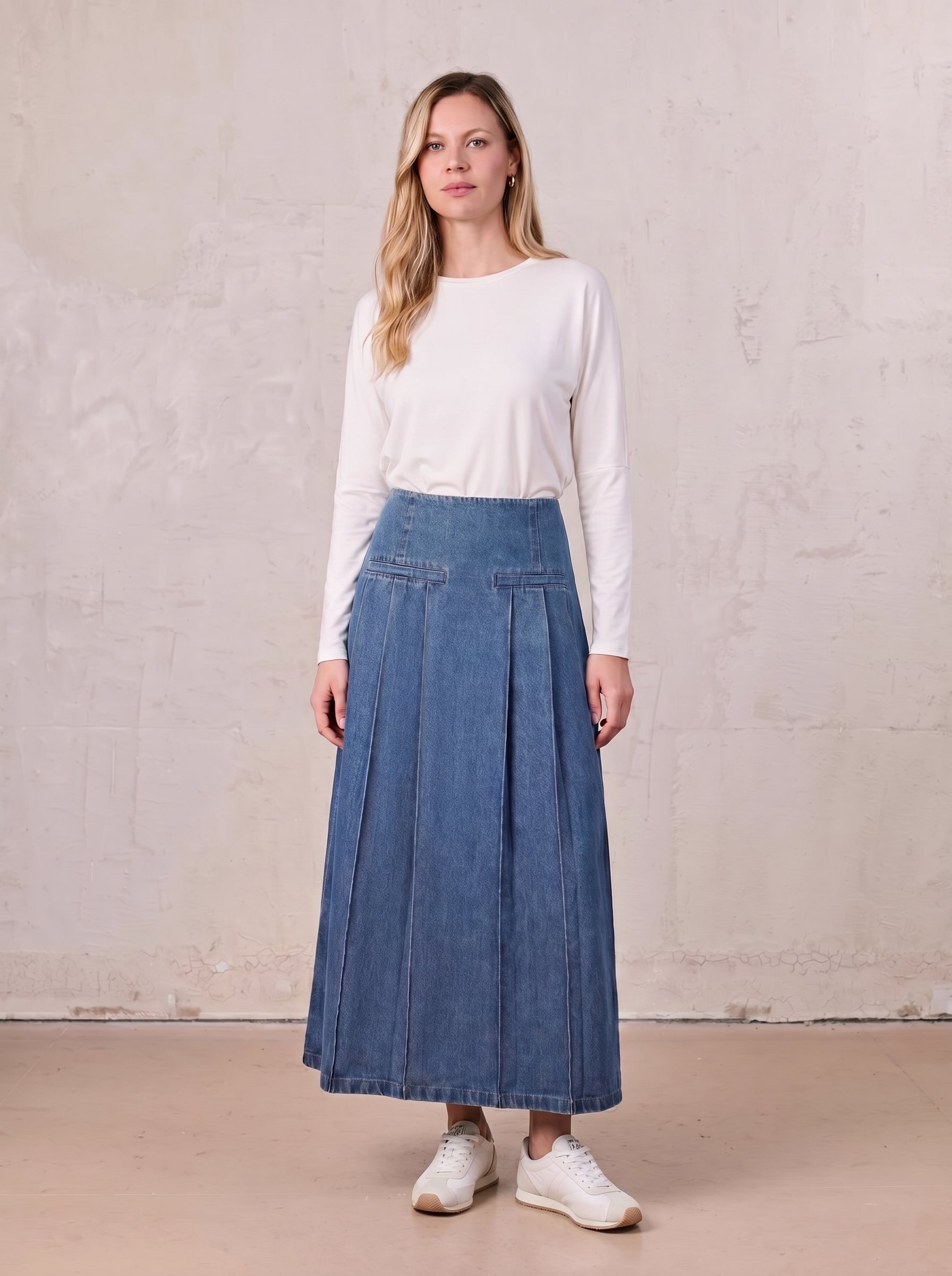 Crew Ribbed Dolman-White