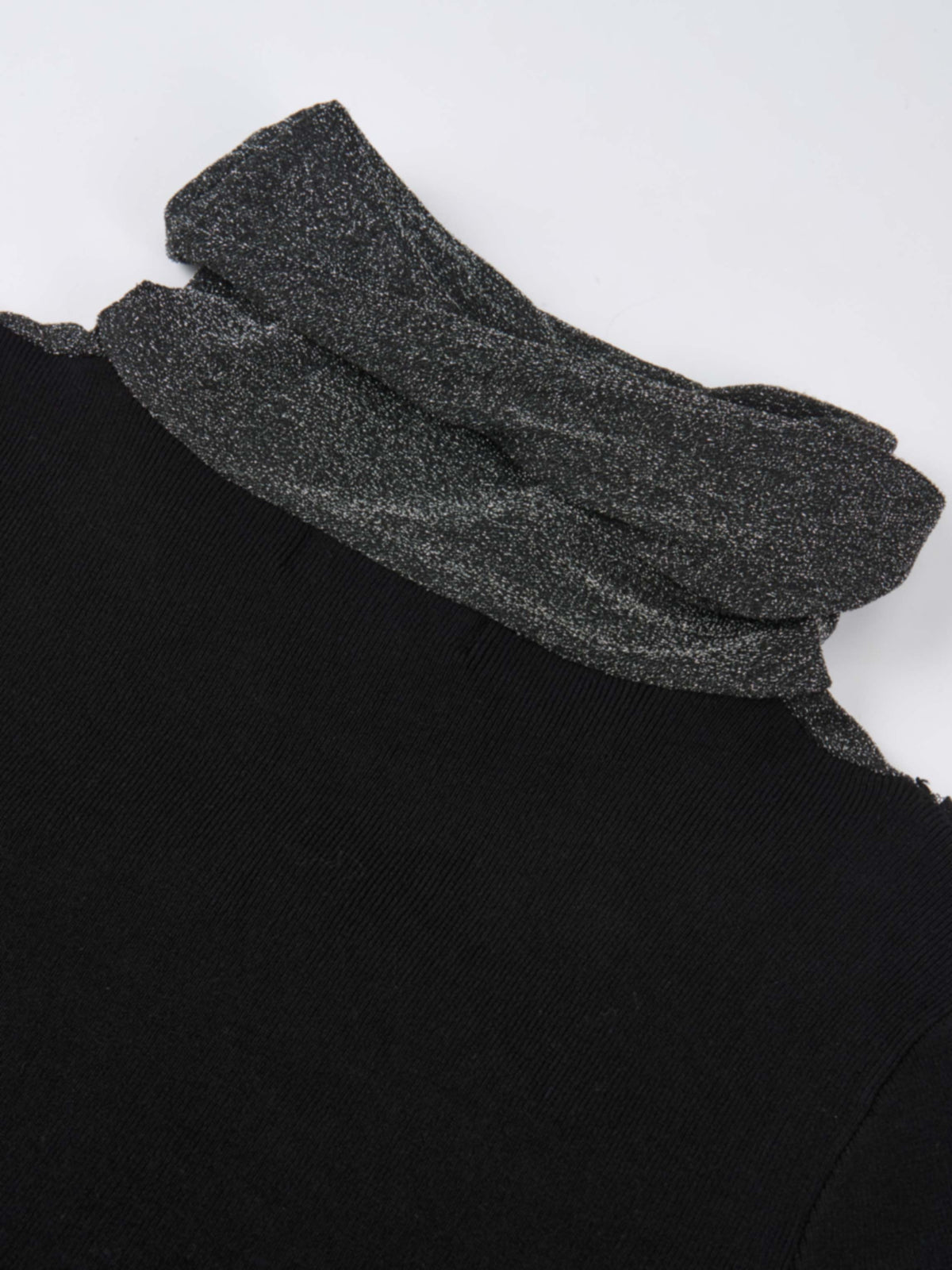 Lurex and Lace Sweater - Black/Silver