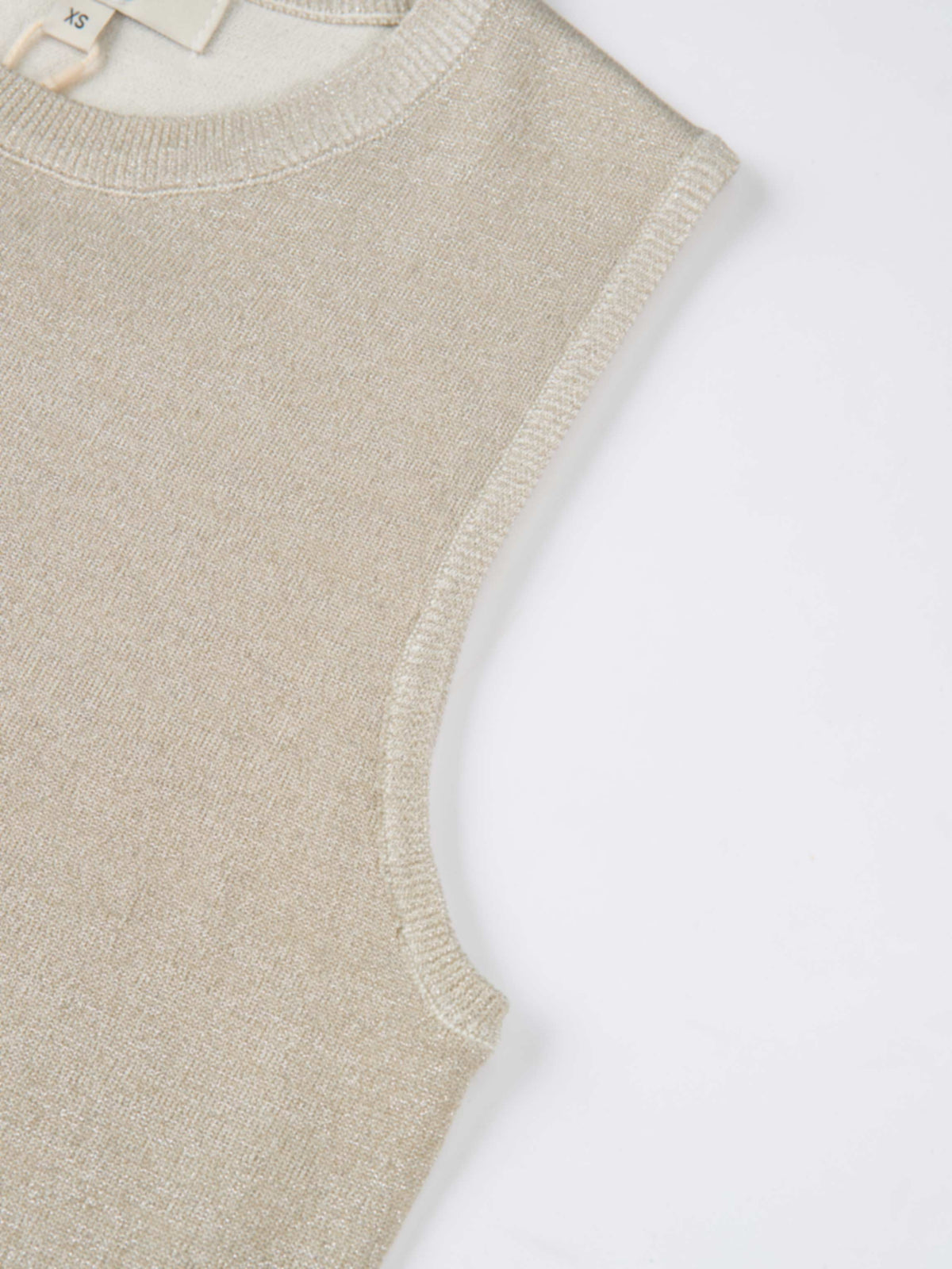 Lurex Sleeveless Top - Cream