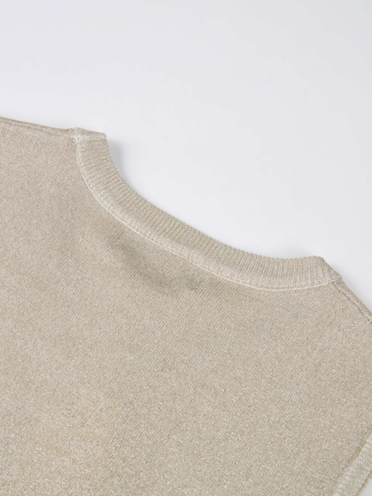 Lurex Sleeveless Top - Cream