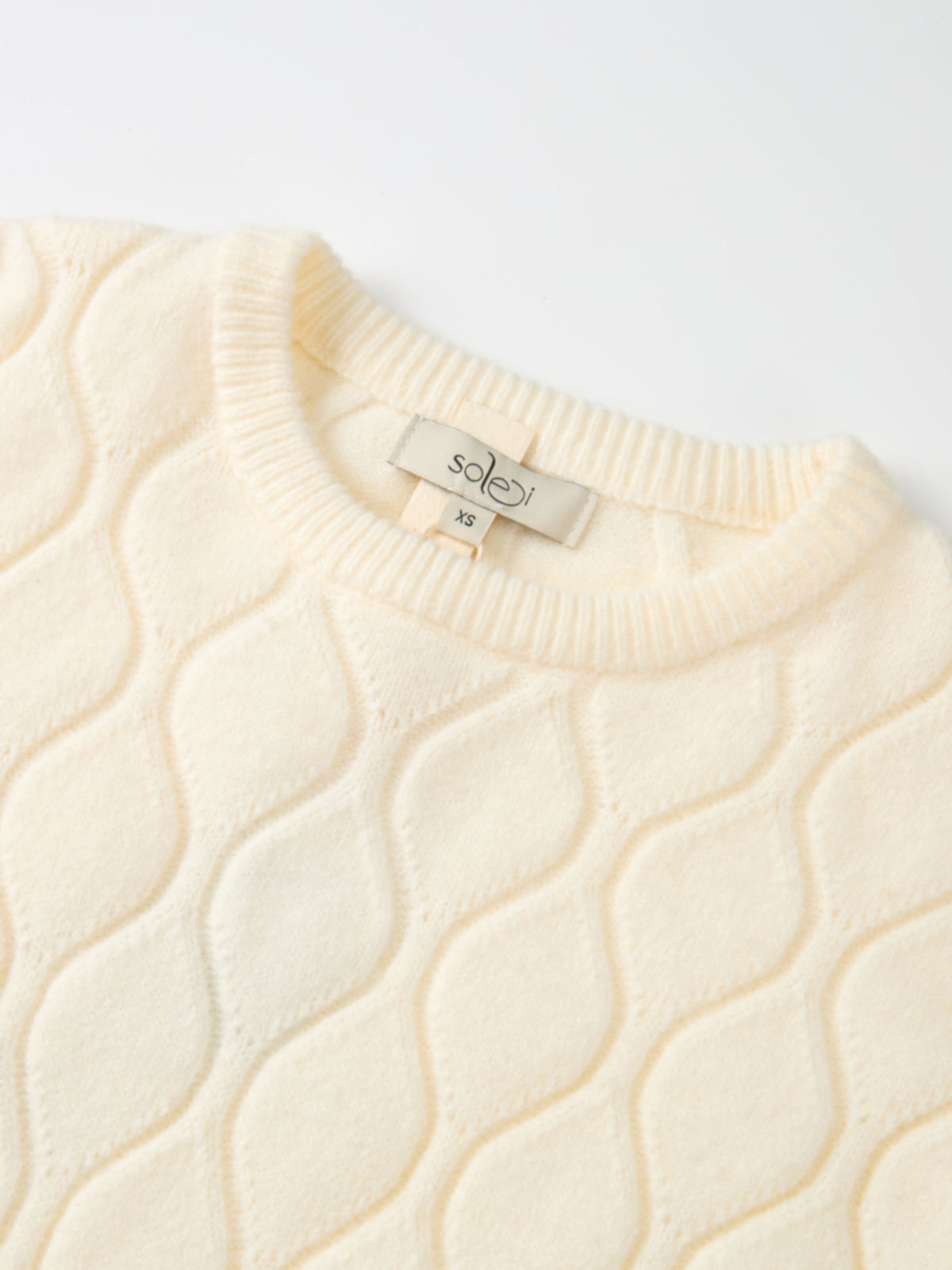Scalloped Edge Hourglass Sweater - Cream