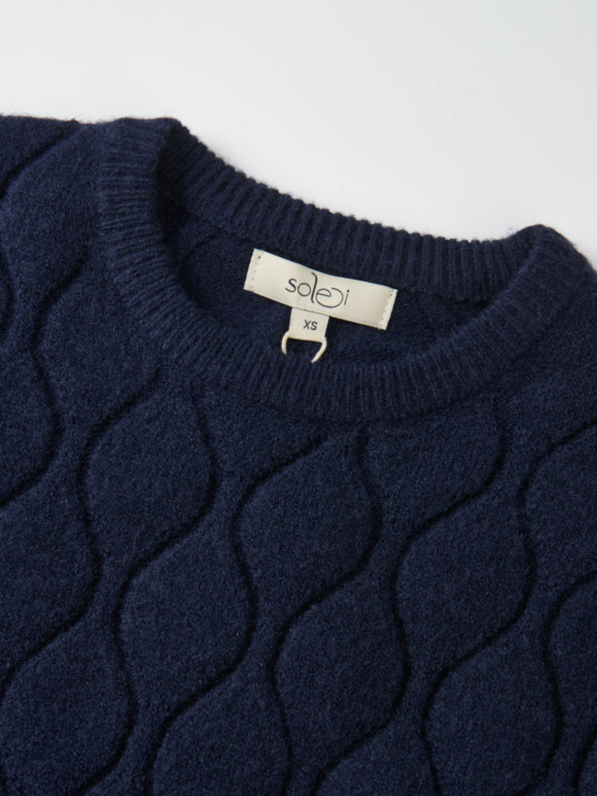 Scalloped Edge Hourglass Sweater - Navy