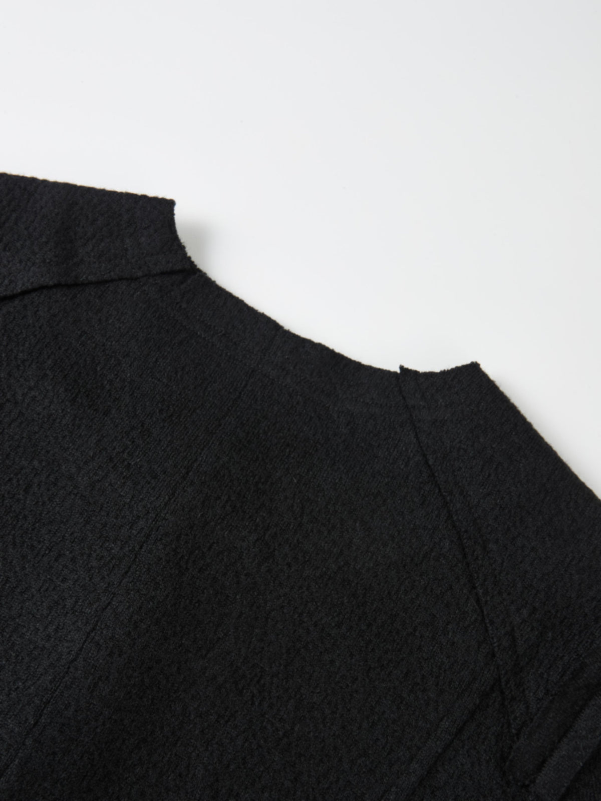 Mini Gold Button Peplum Top - Black