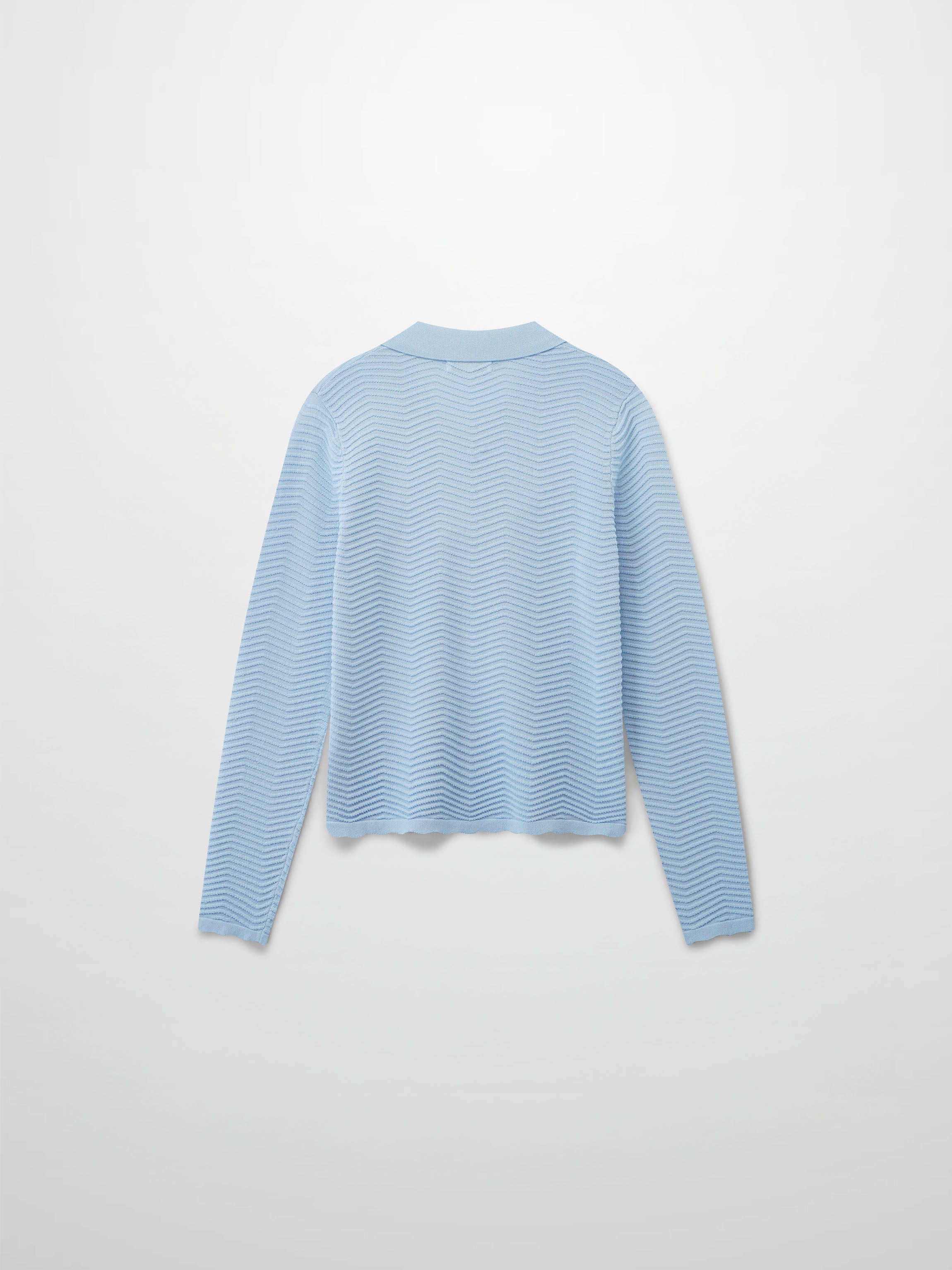 Scallop Edge Collar Sweater-Light Blue