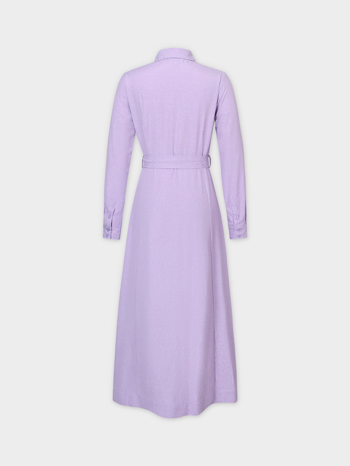 Basic Belted A-Line Dress-Lavender