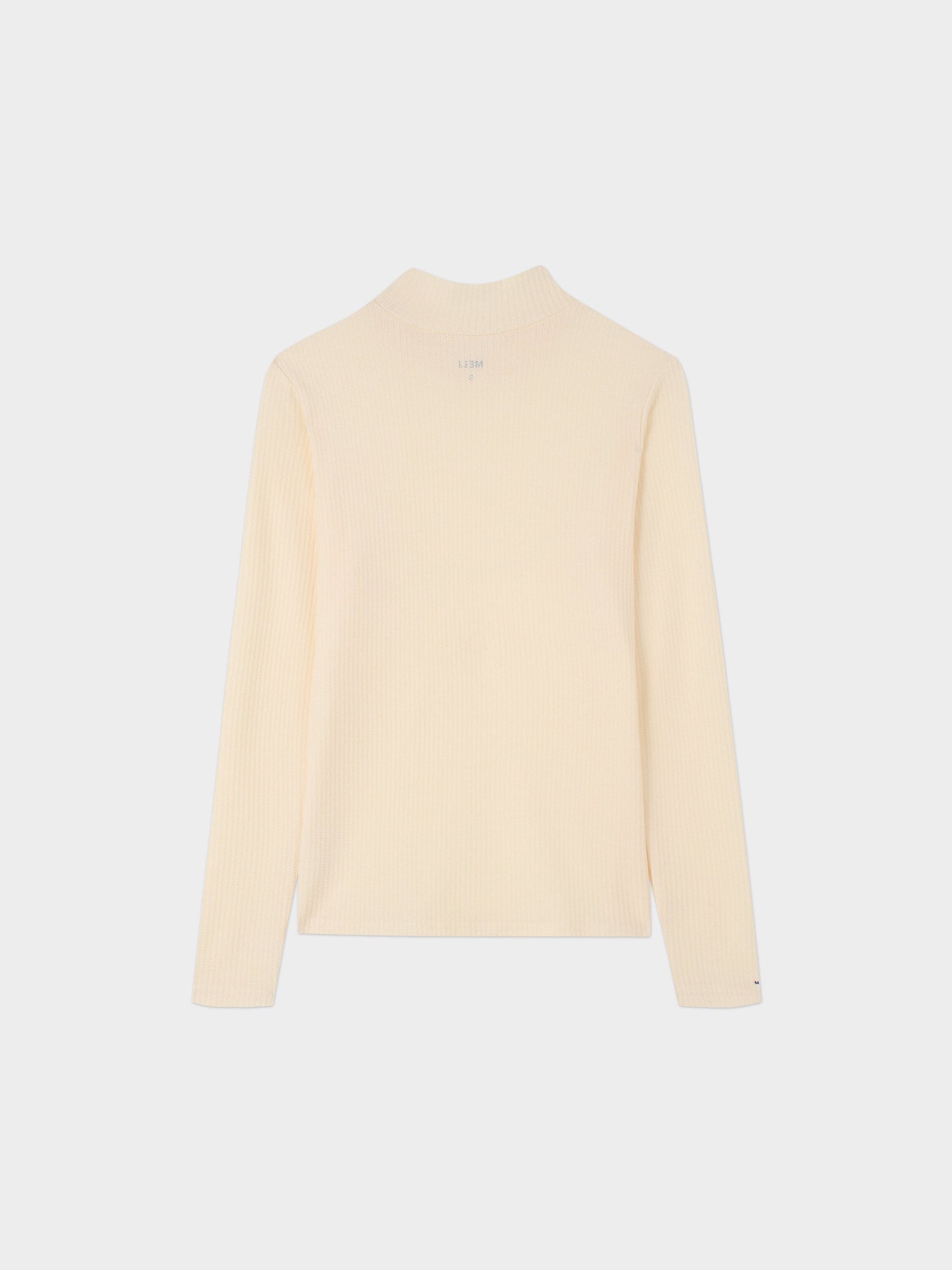 Textured Stretch Turtleneck-Ivory