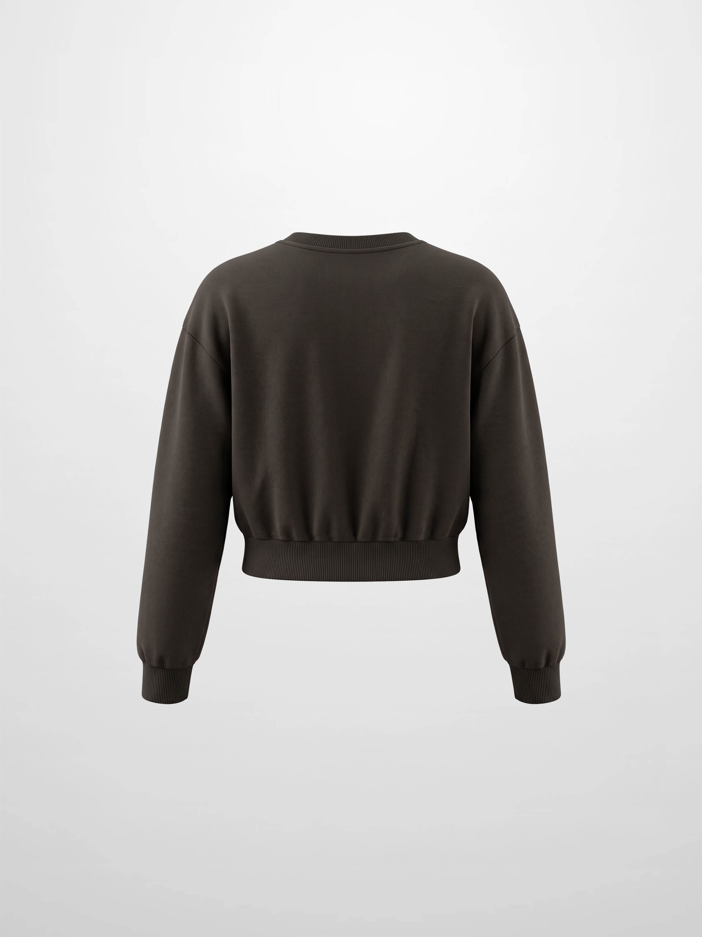 Lightweight Crop Sweatshirt - Brown