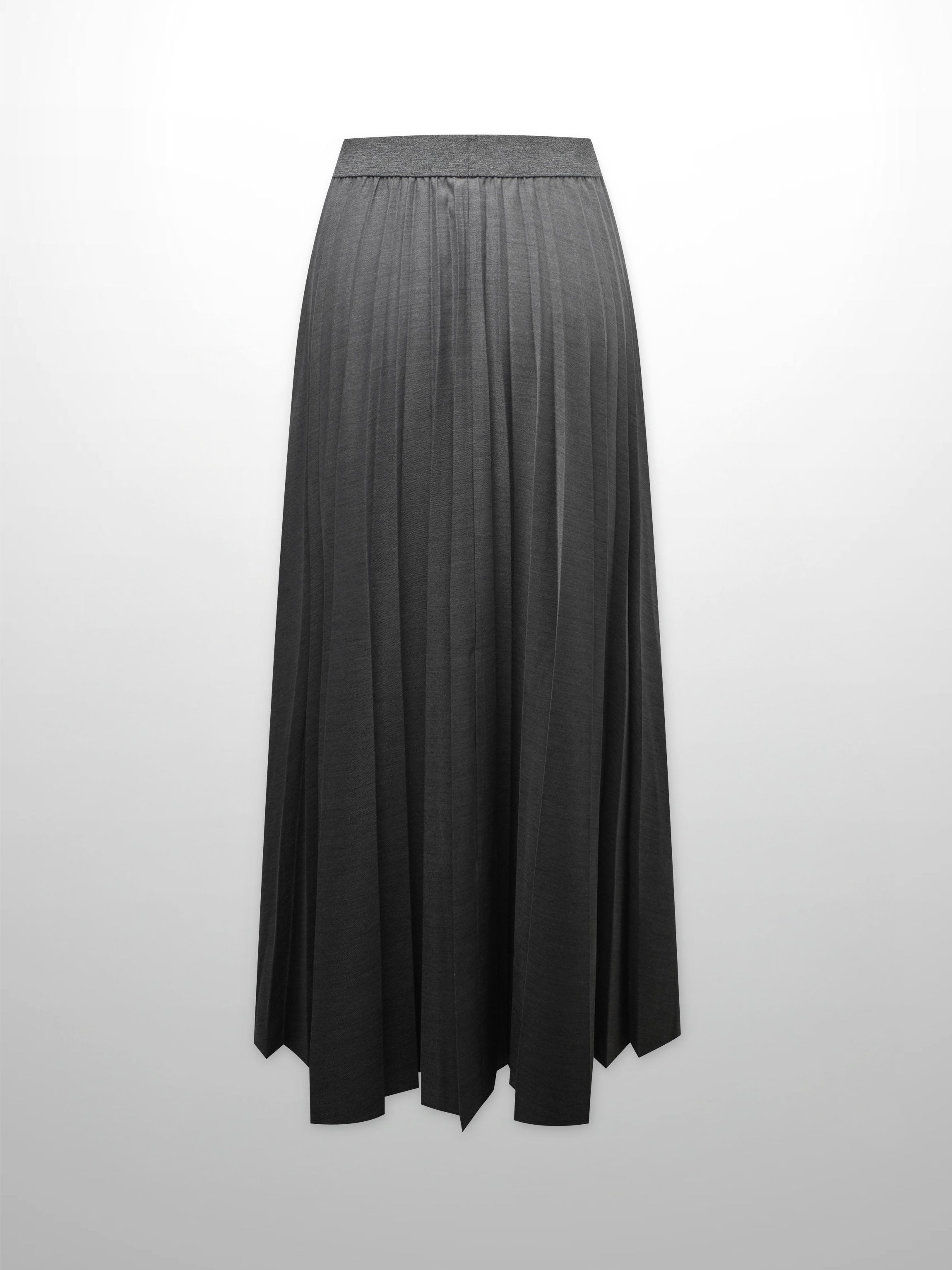 PLEATED SKIRT 35"-BLACK DENIM
