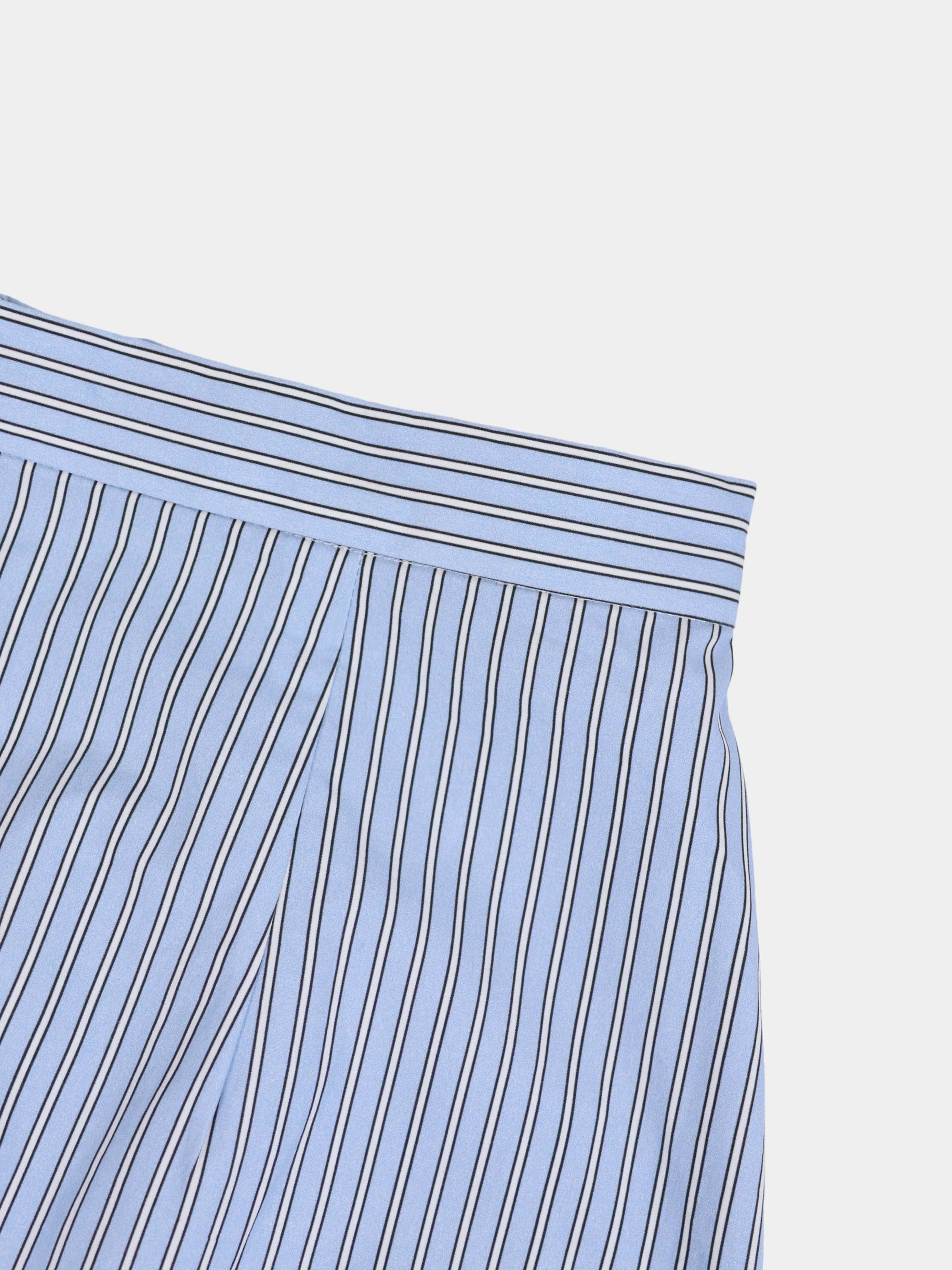 Flare Bottom Pinstripe Skirt-Blue/White