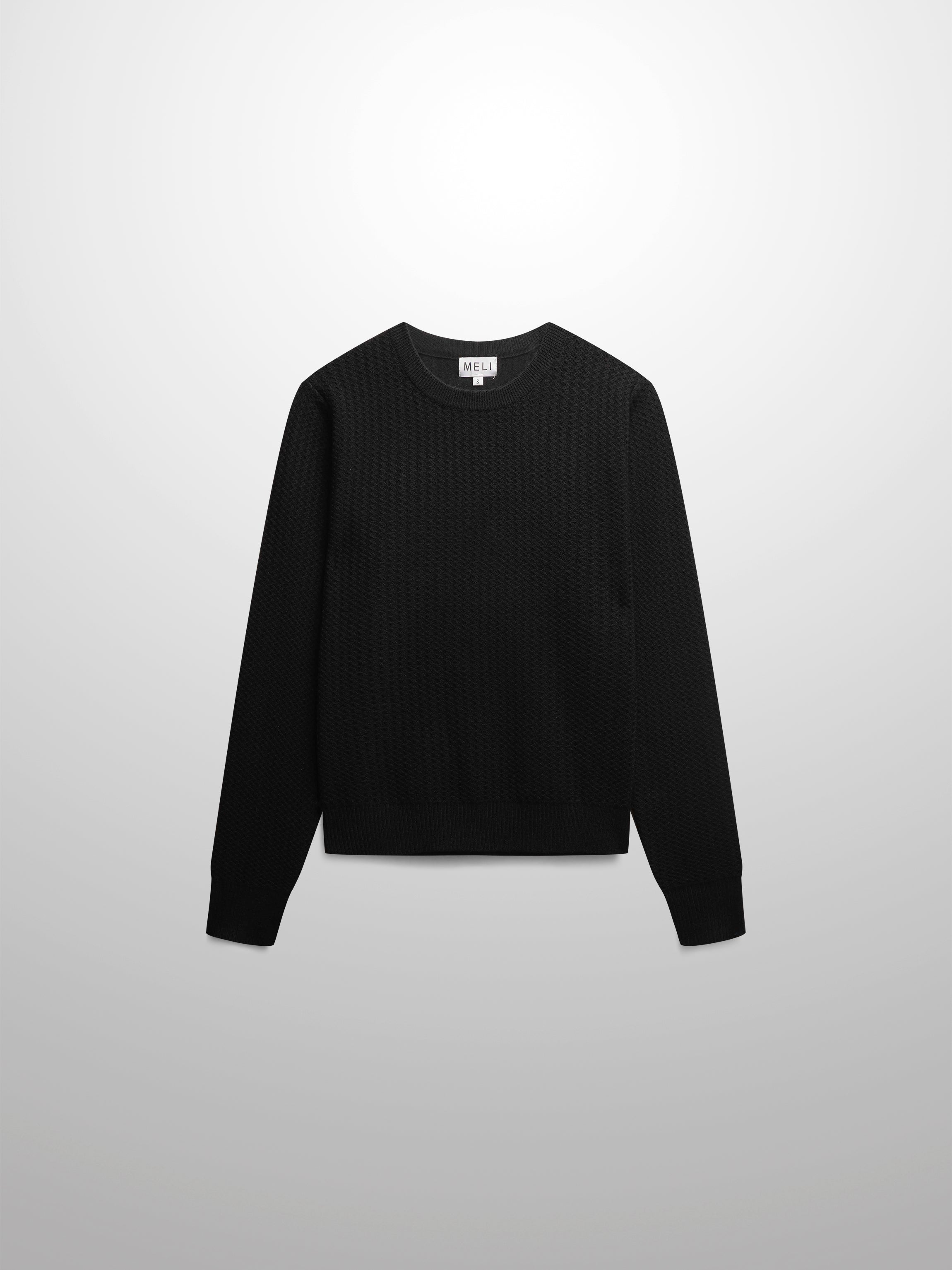 Waffle Wave Sweater- Solid Black