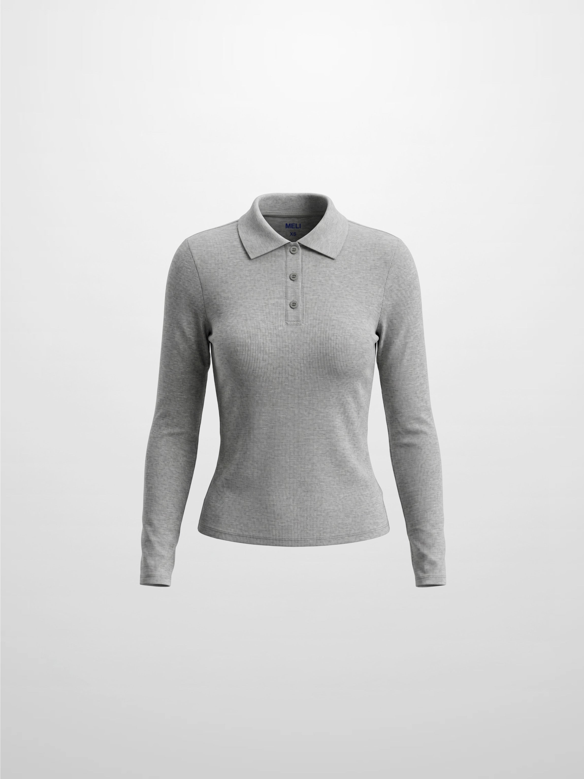 Heathered Collared Tee-Grey
