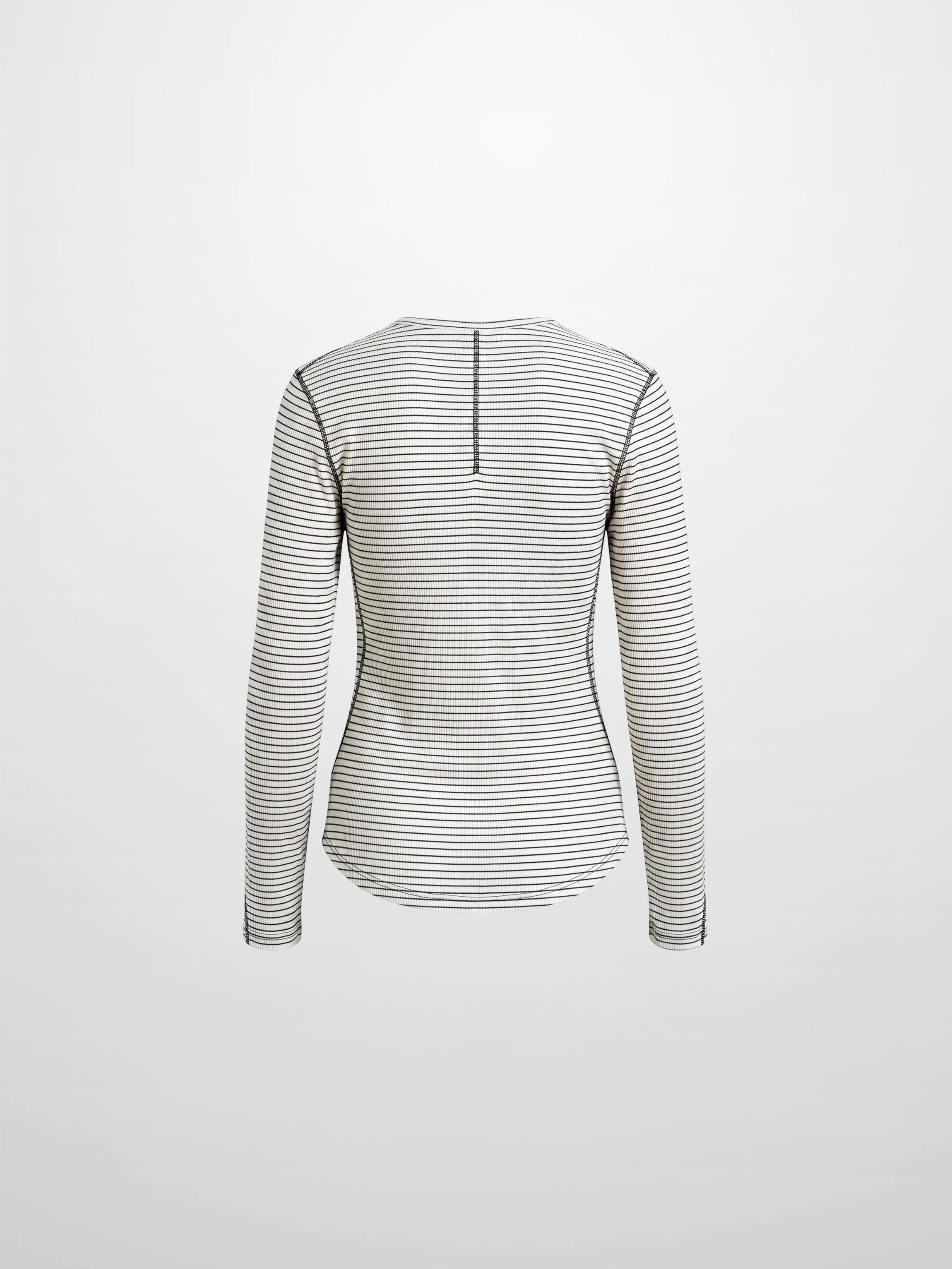 Striped Cross Stitch T-Shirt-Grey