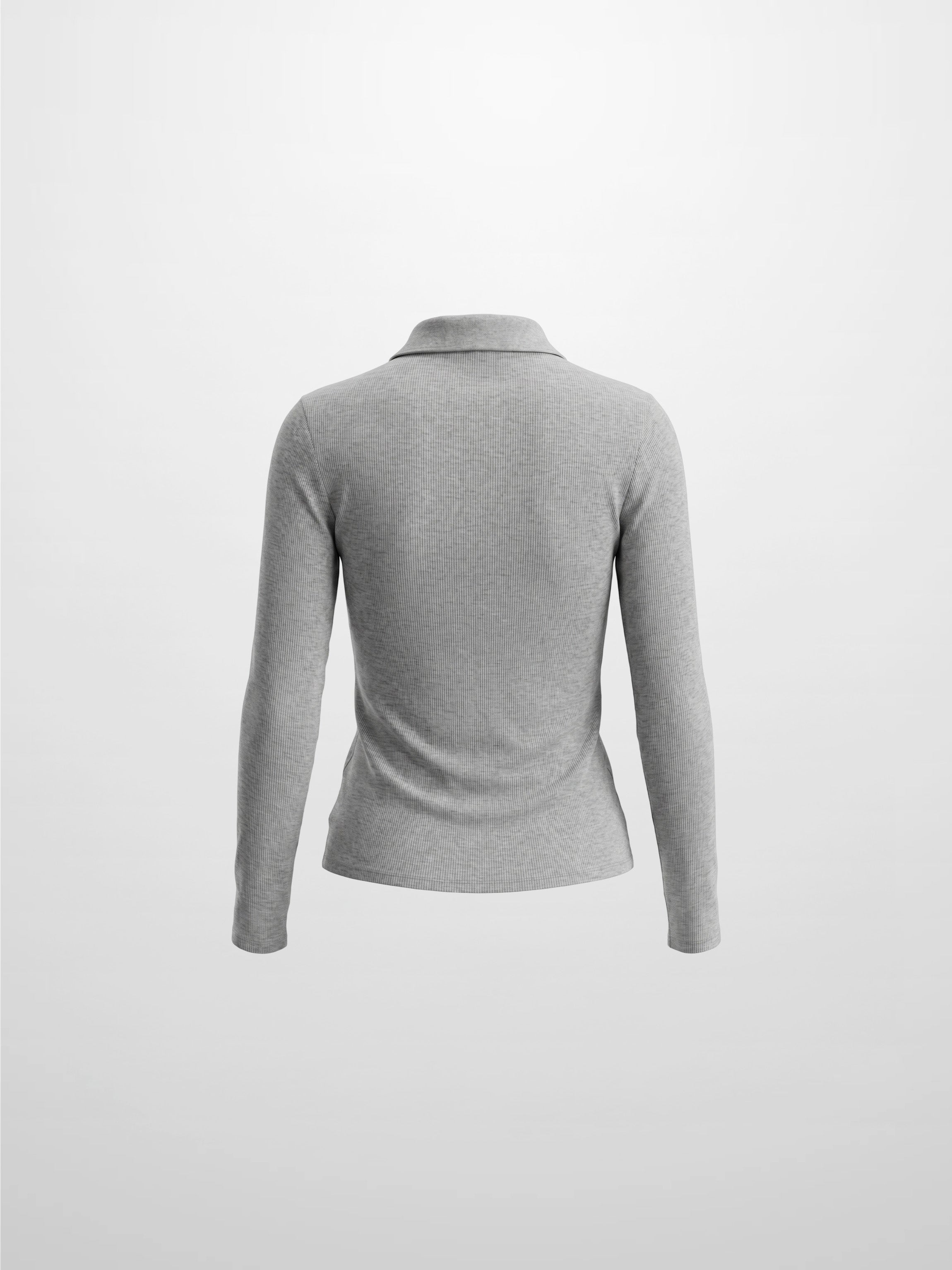 Heathered Collared Tee-Grey