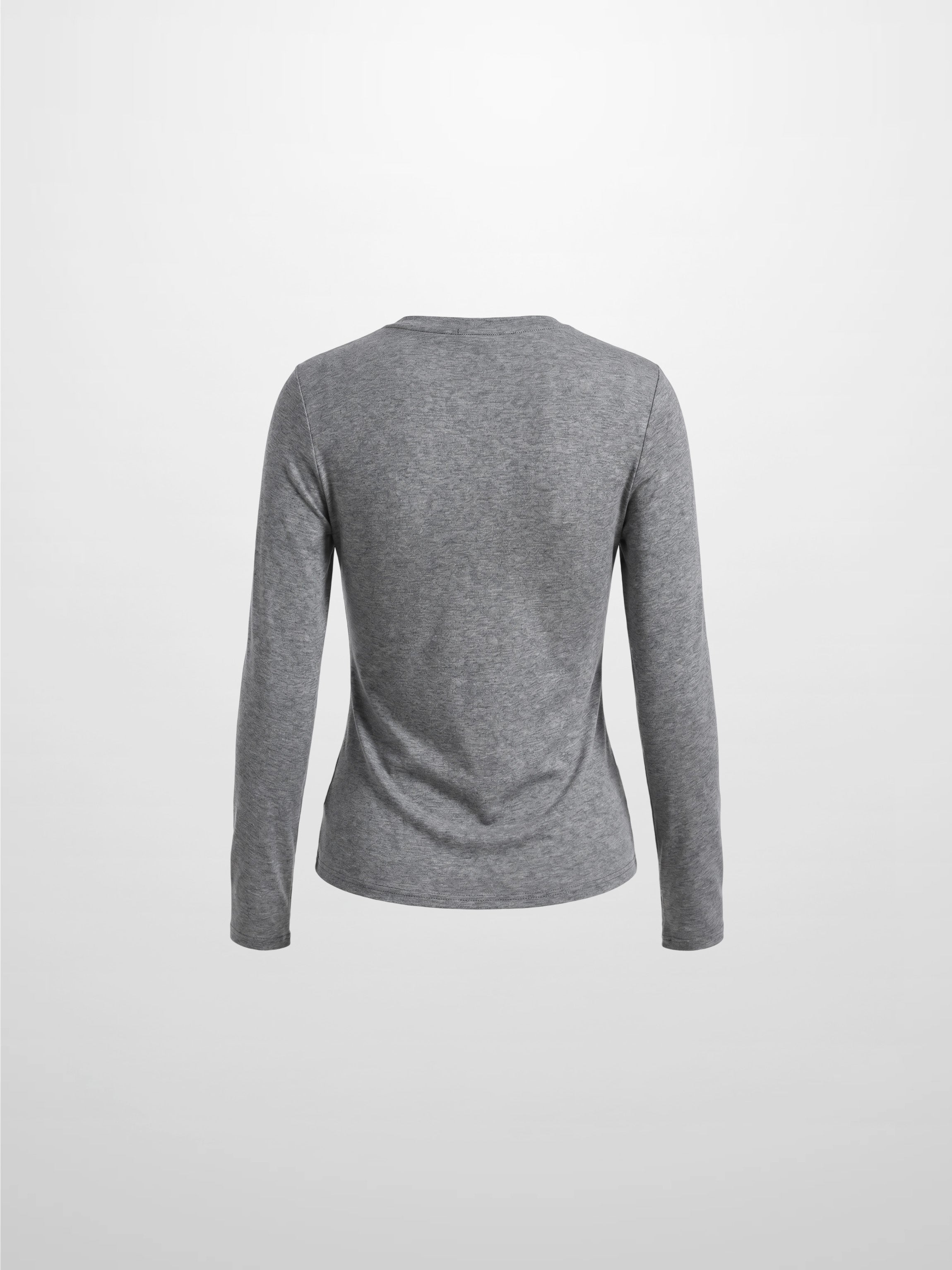 Center Seam High V Tee-Heathered Grey