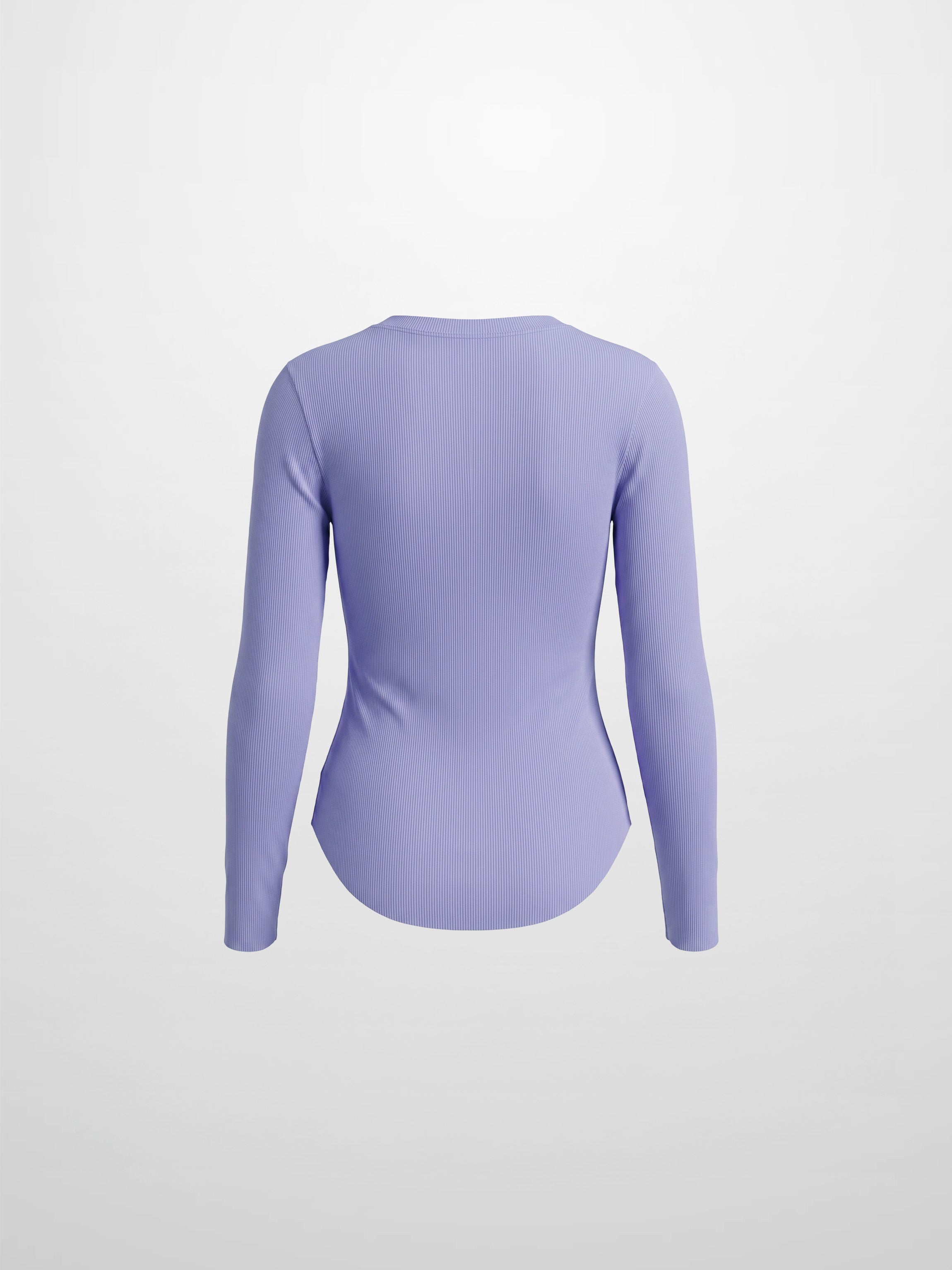 Rounded Hem Ribbed T-Shirt-Lavender