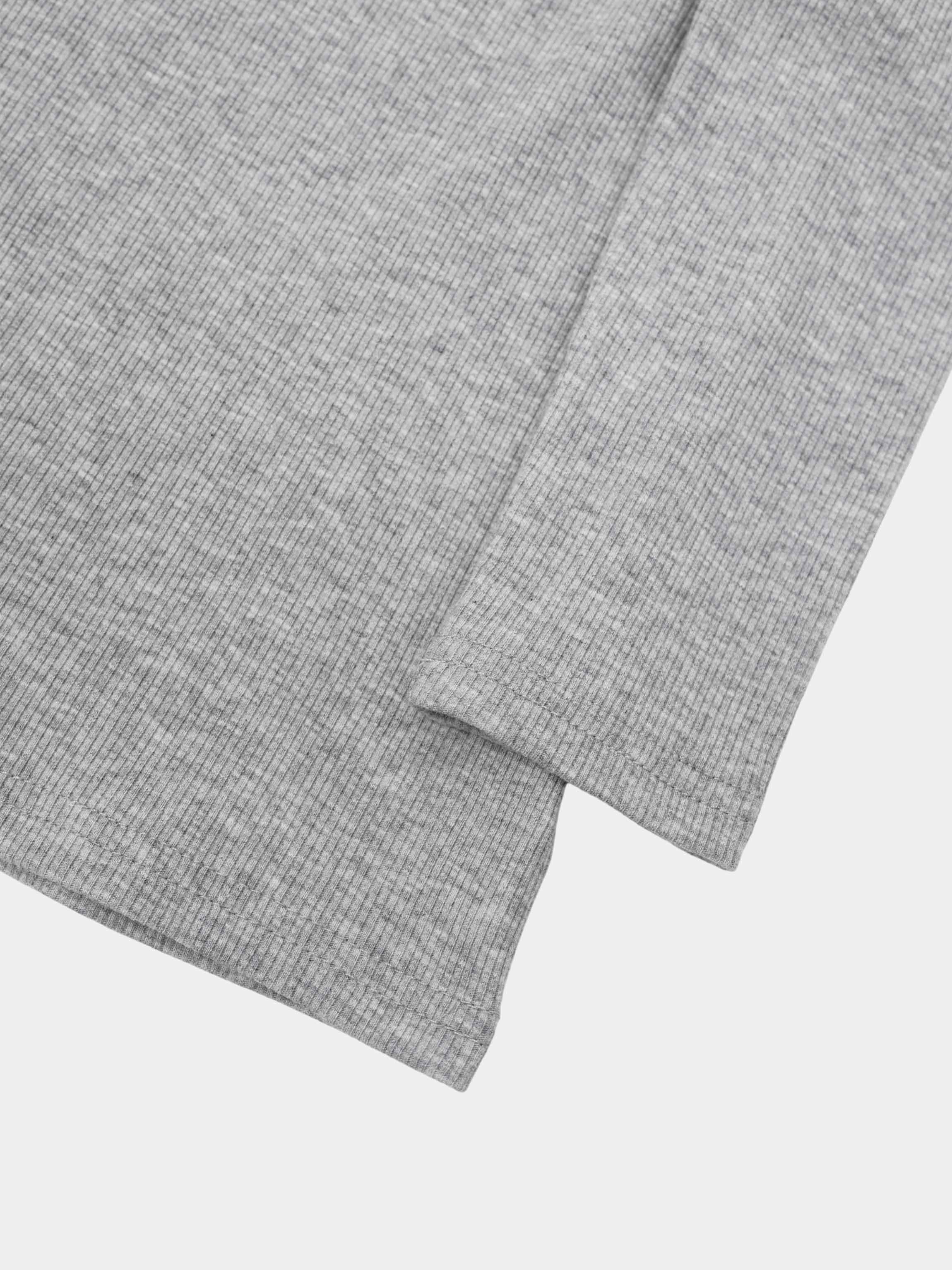 Heathered Collared Tee-Grey