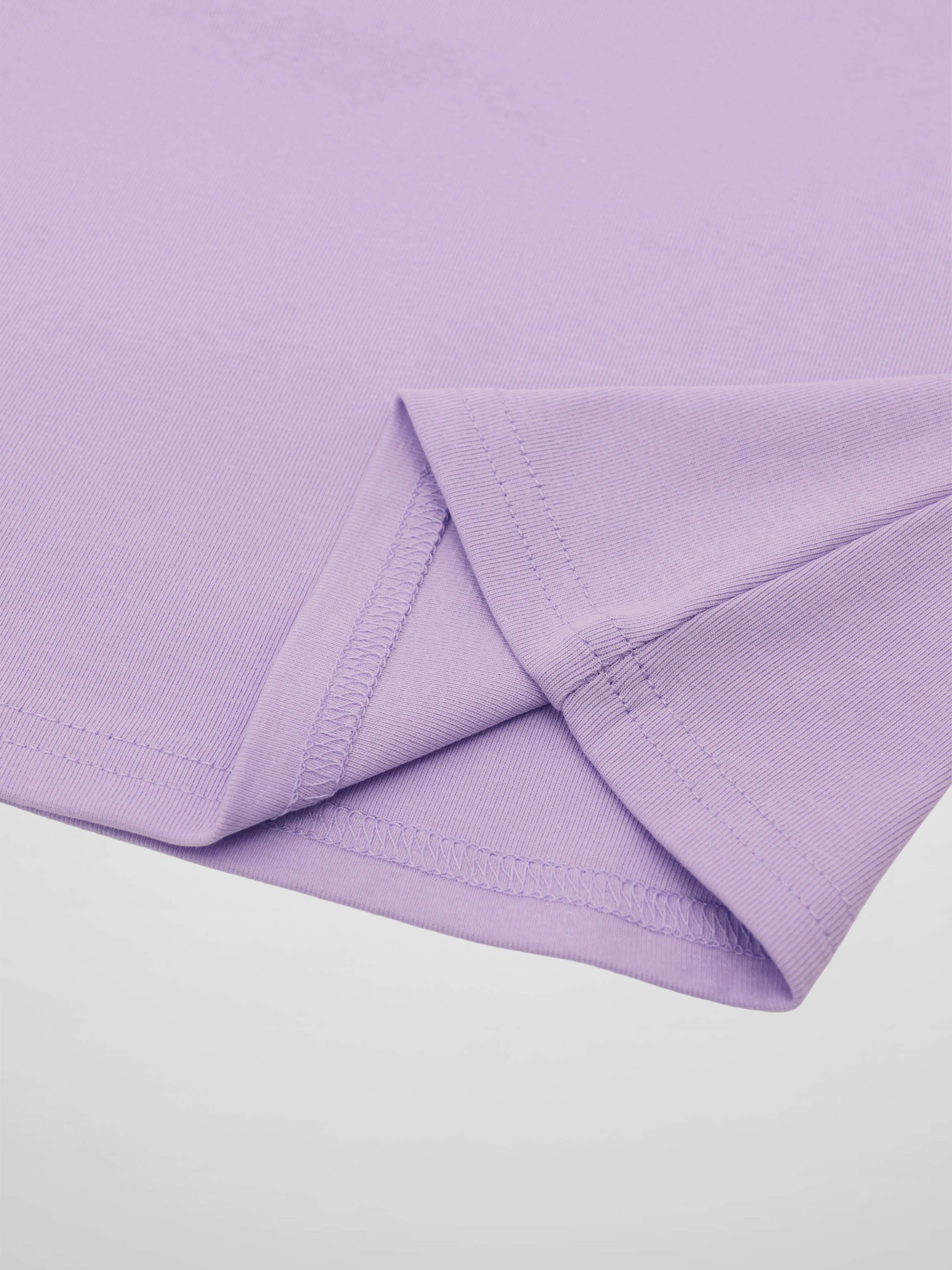 Collared High V T-Shirt-Lavender
