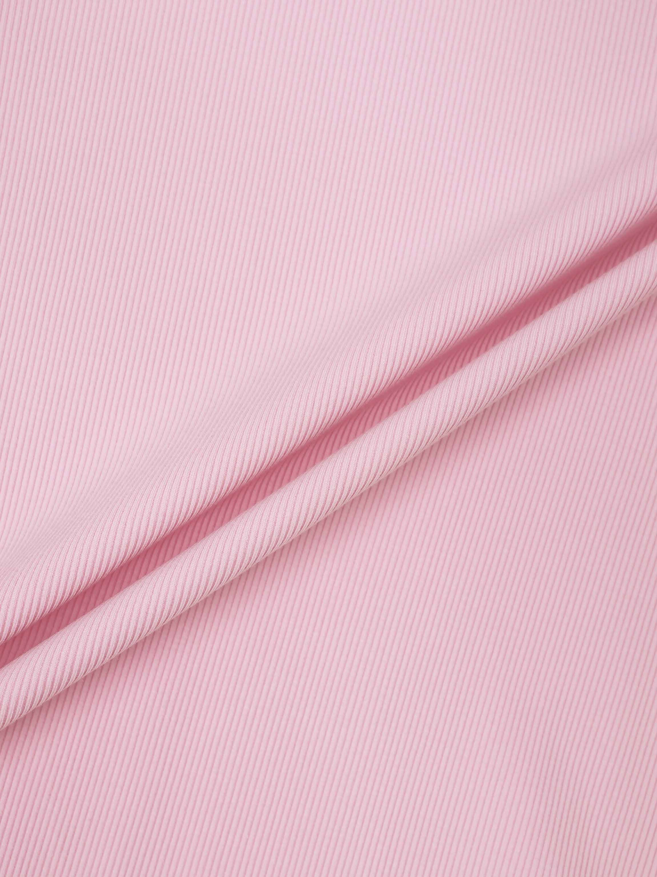 Soft Ribbed High V Tee-Soft Pink