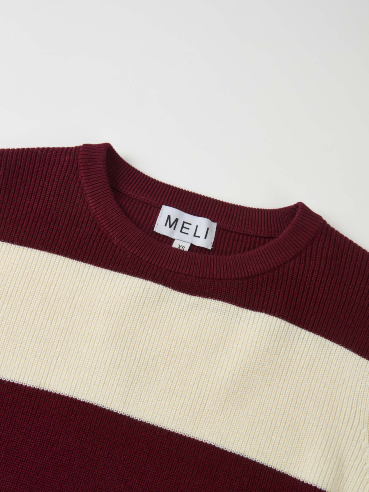 Waffle Knit Top - Burgundy/Cream