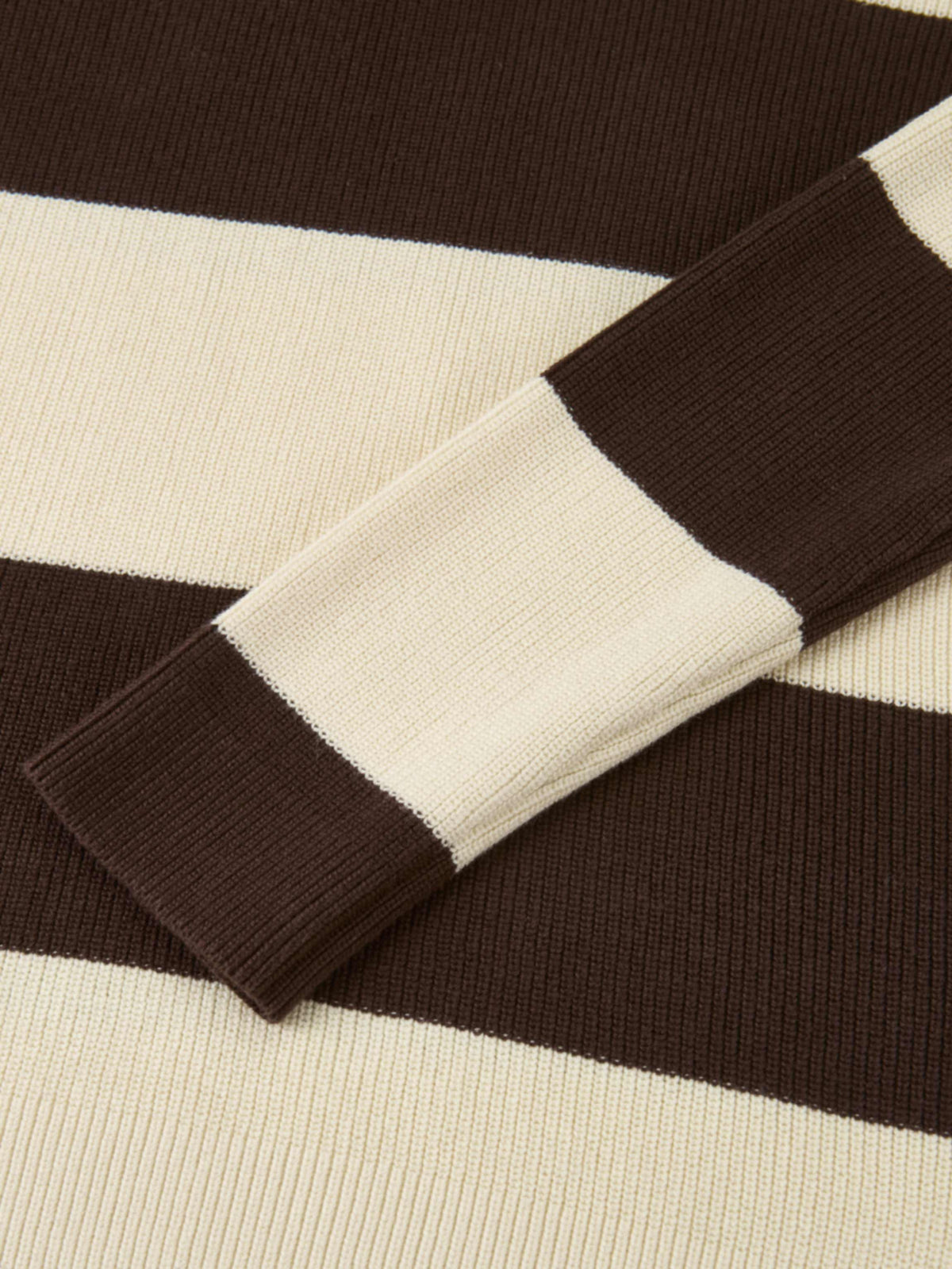Waffle Knit Top - Cream/Chocolate Brown