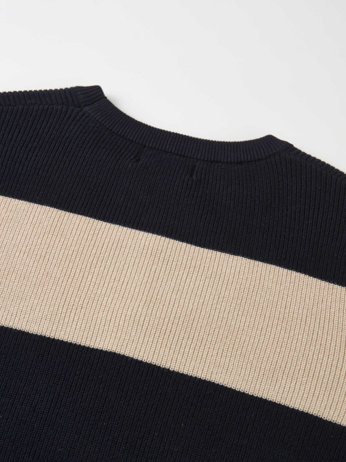 Waffle Knit Top - Navy/Tan
