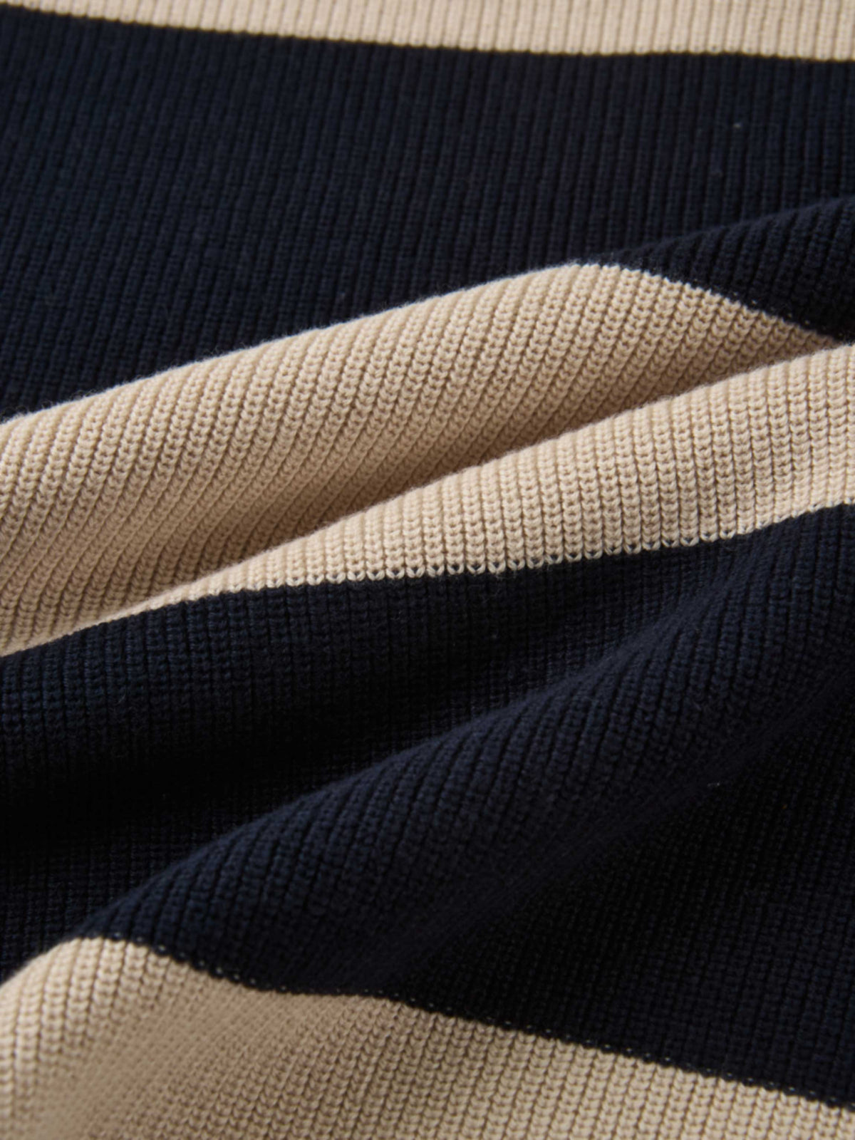 Waffle Knit Top - Navy/Tan