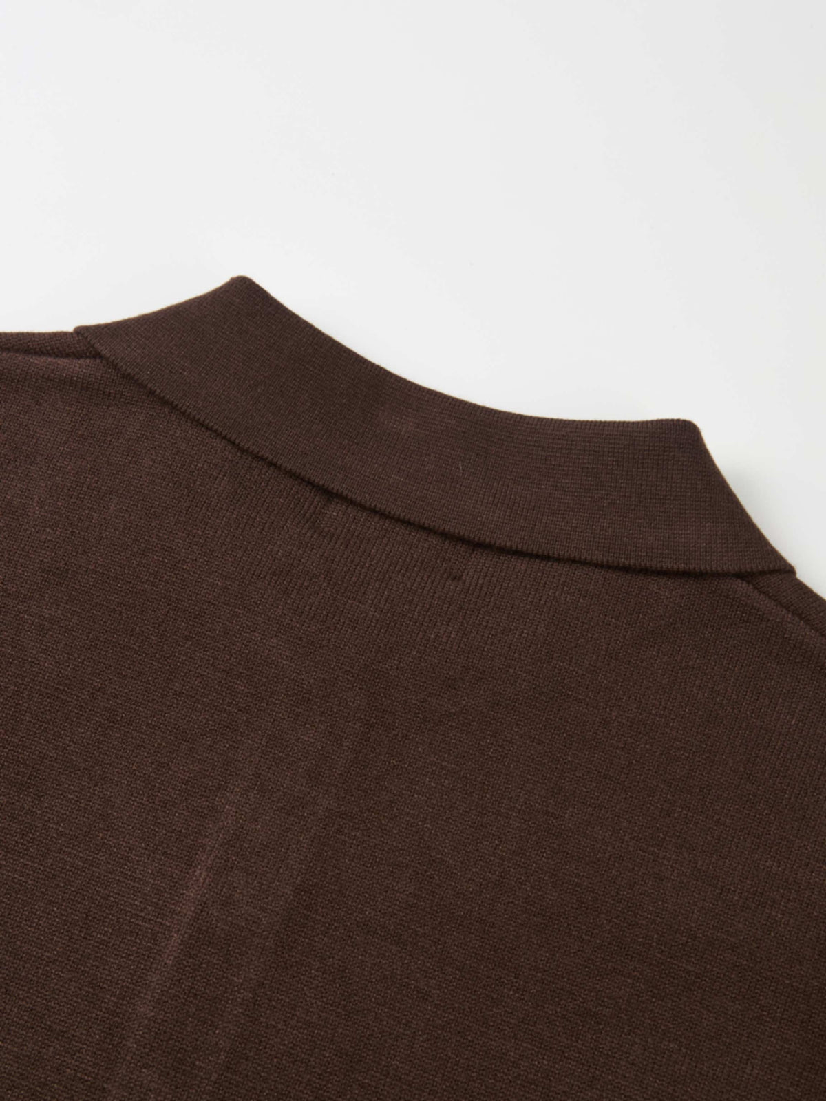 Knit Polo Top - Brown