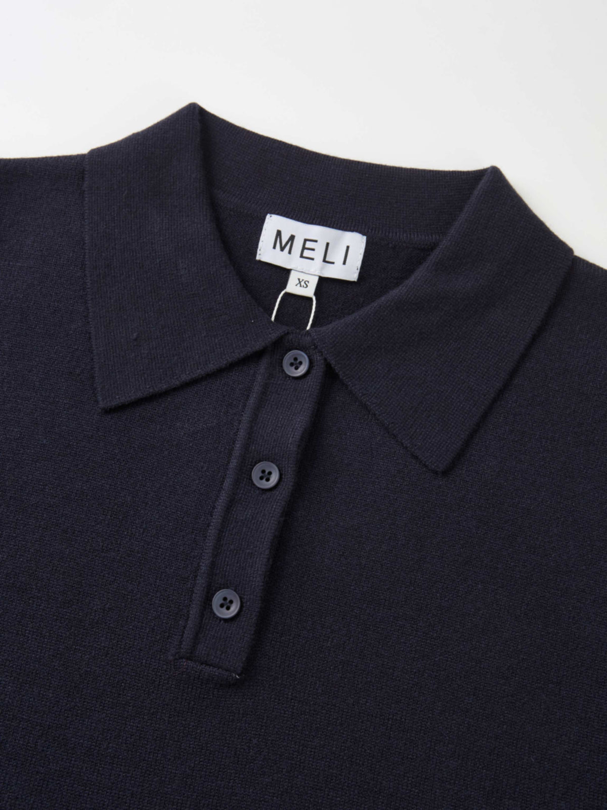 Knit Polo Top - Navy