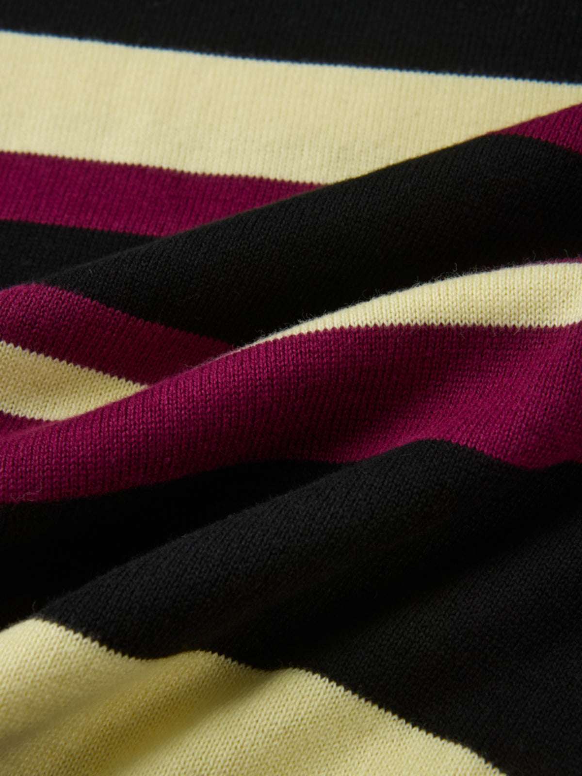 Thin Knit Polo Top - Black/Burgundy/Yellow