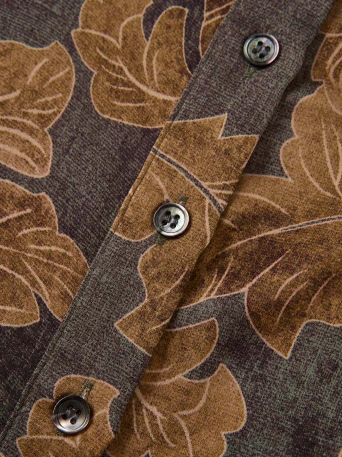 Printed Button Blouse - Gold Floral