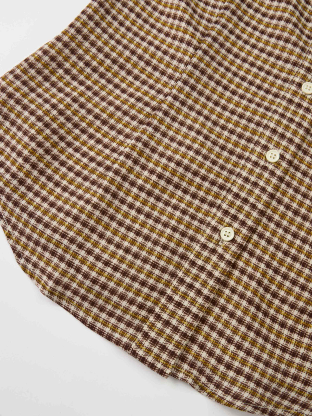 Plaid Button Down Blouse - Brown