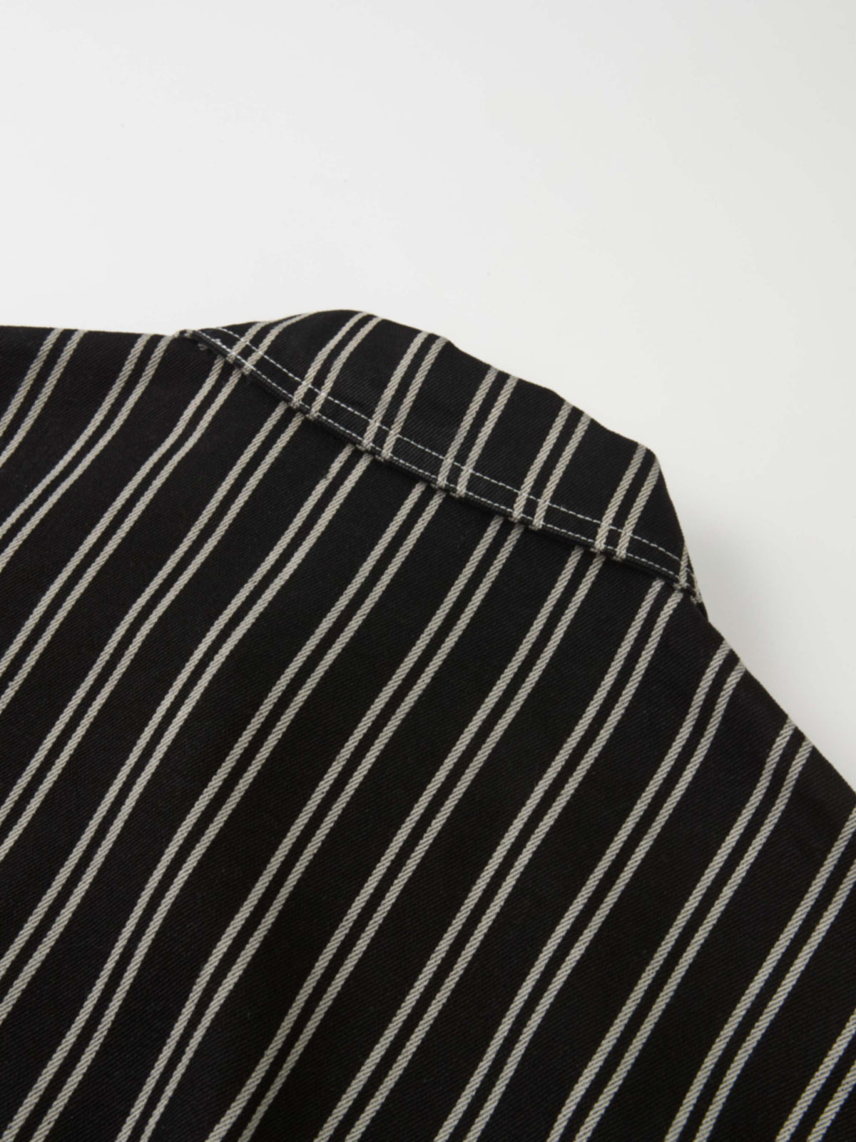 Denim Bomber Jacket - Black/White Stripes