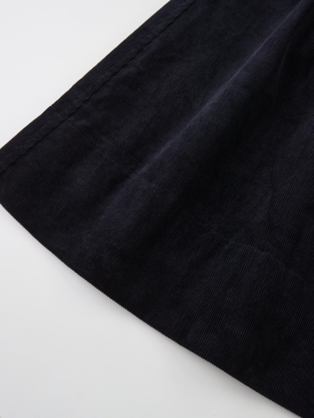 Yoke Gathered Curduroy Skirt - Navy